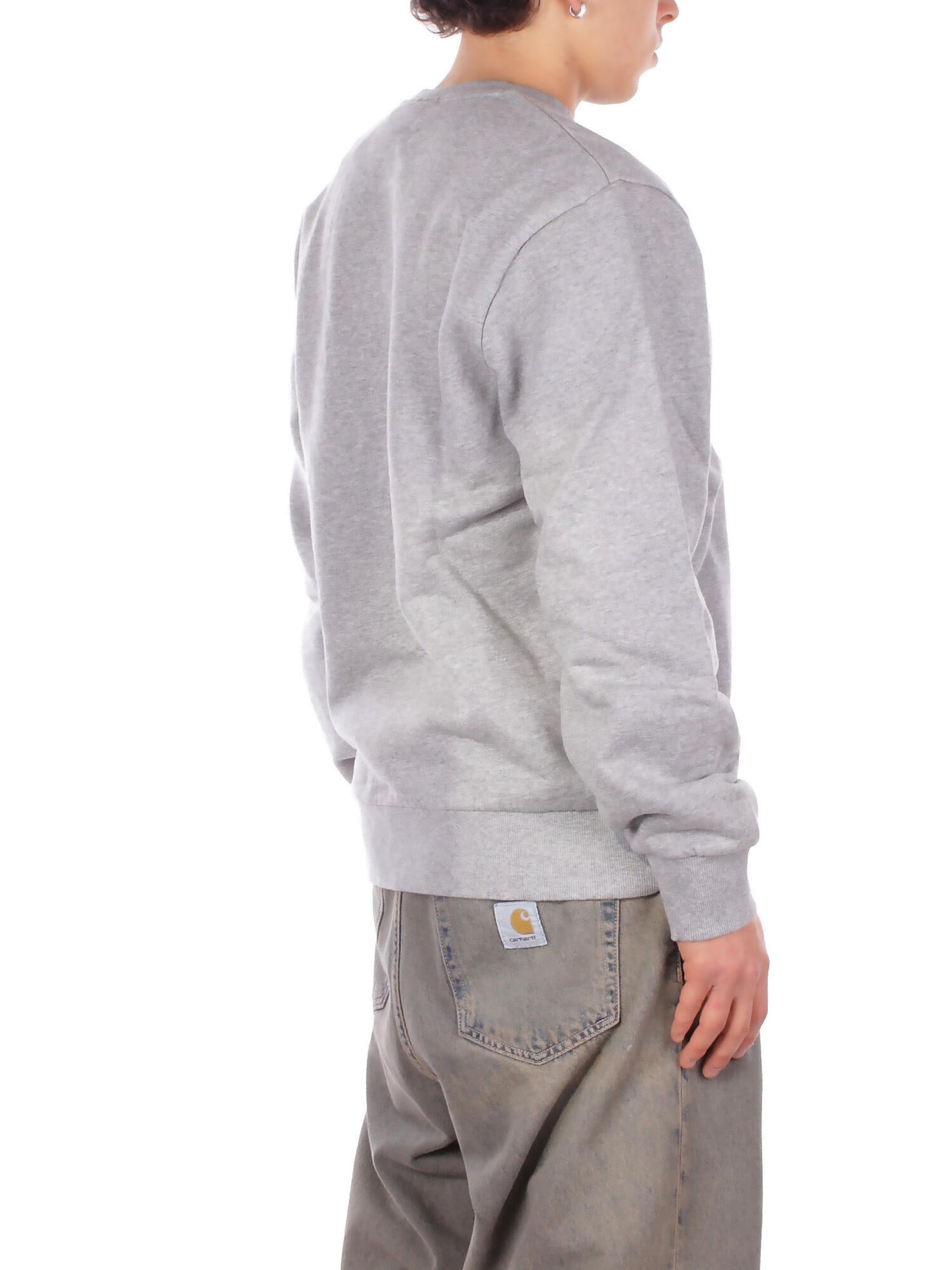 CARHARTT WIP Uomo Felpa I034496 00DXX Script embroidered sweat Grey