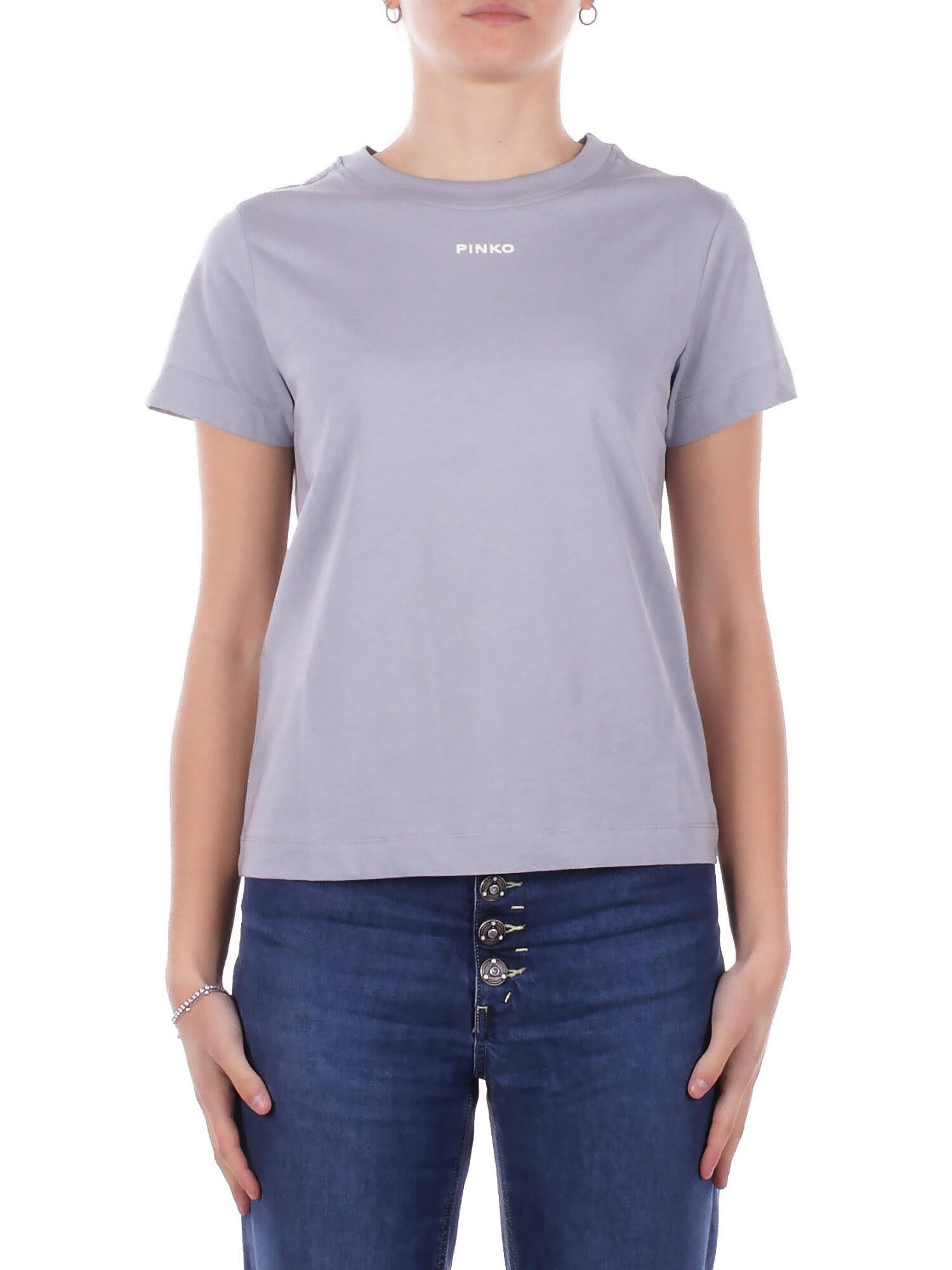 PINKO Donna T-shirt 100373A34F E87 Basico t-shirt jersey logo Polvere