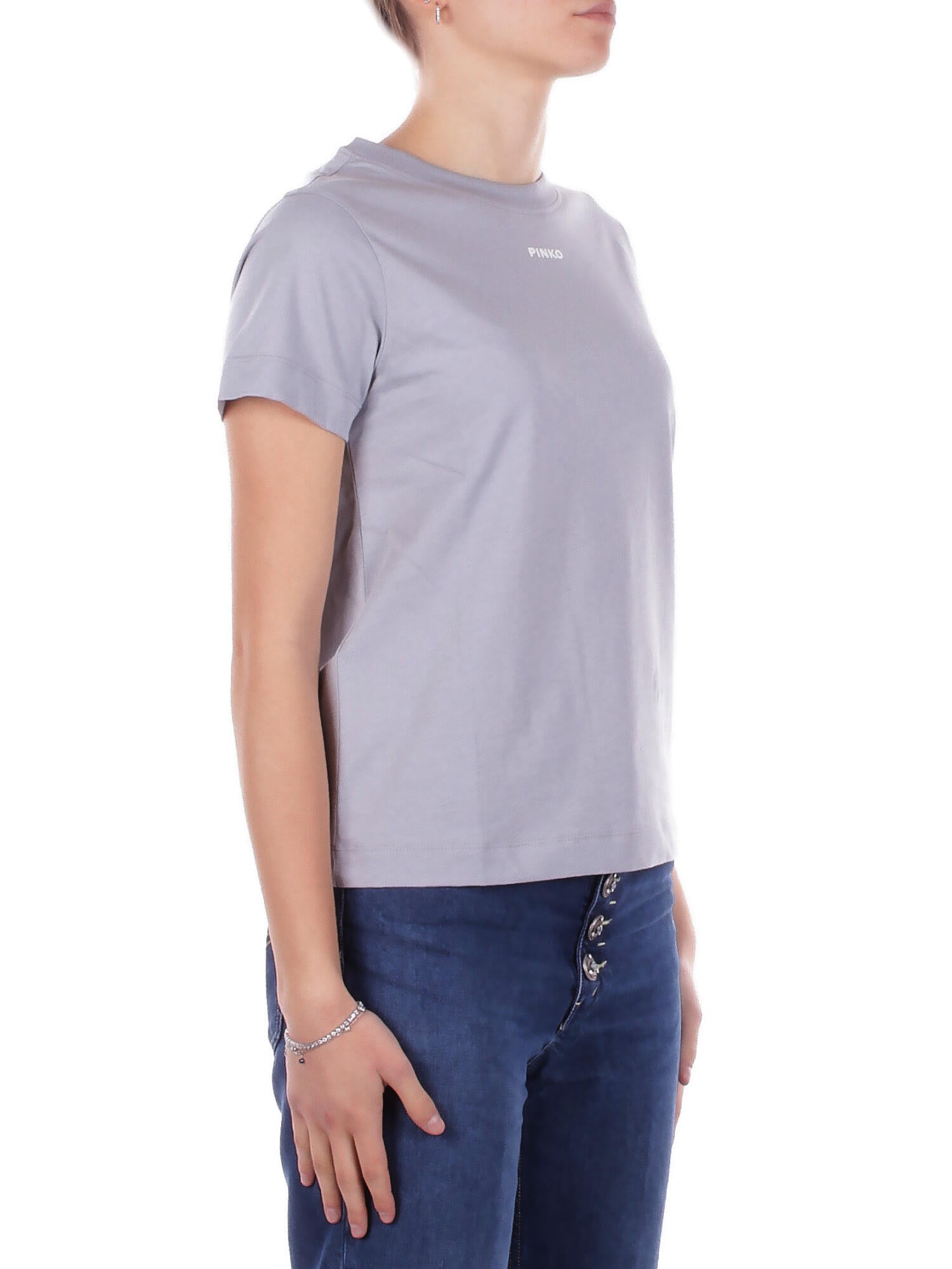 PINKO Donna T-shirt 100373A34F E87 Basico t-shirt jersey logo Polvere