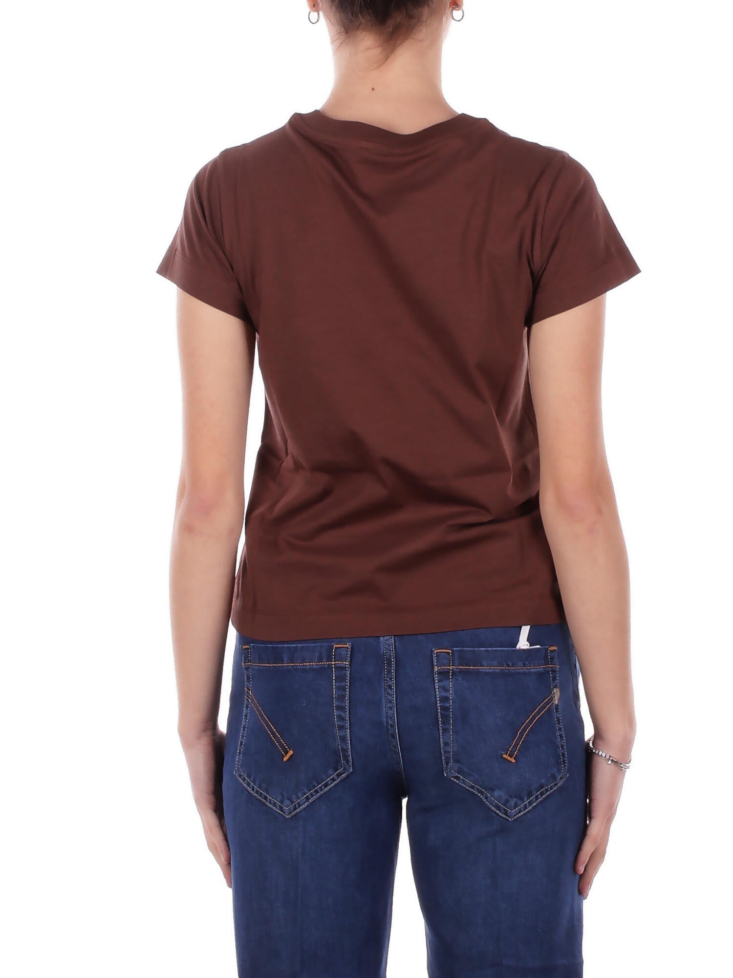 PINKO Donna T-shirt 100373A34F L78 Basico t-shirt jersey logo Marrone
