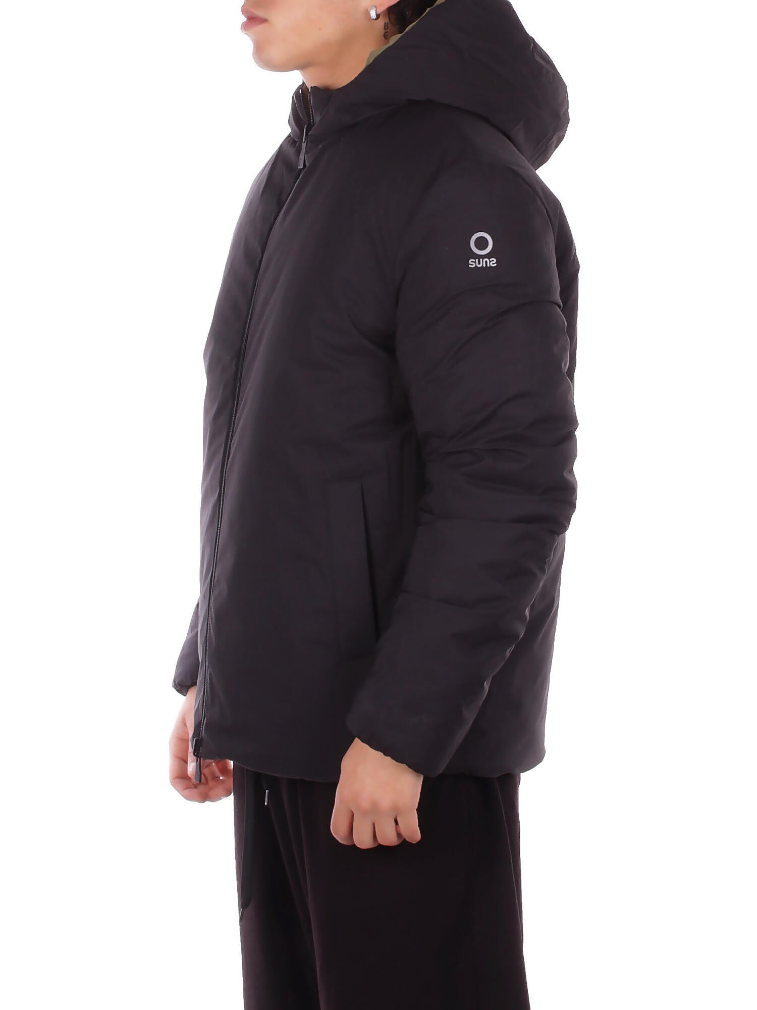 SUNS Uomo Giubbotto GBS63021U ARMY NERO Jacket delhi Militare nero