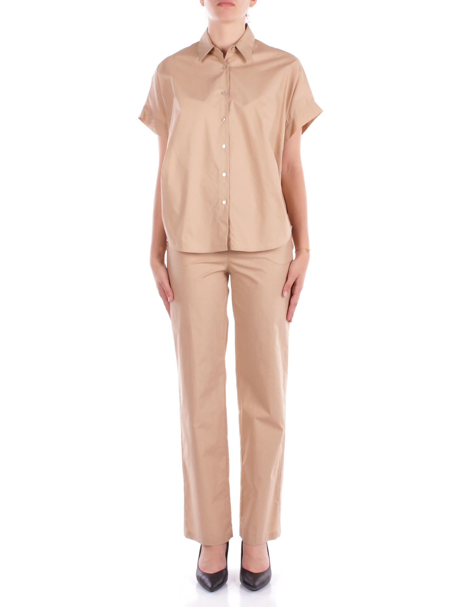 MANILA GRACE Donna Pantalone P264CU MA002 Pantalone straight Beige