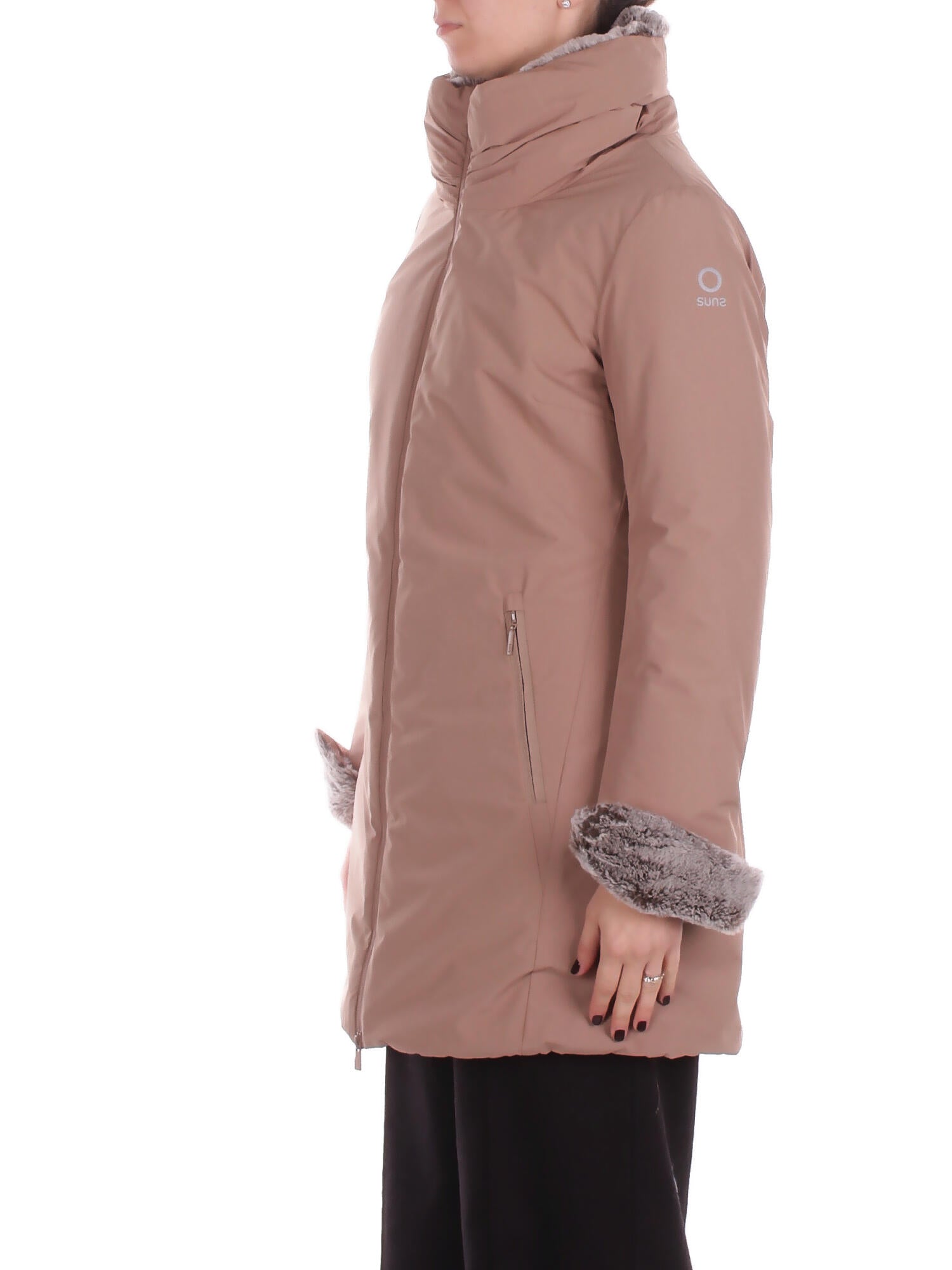 SUNS Donna Giubbotto GBS63024DBIS NOCE Situla senza cintura fur Noce