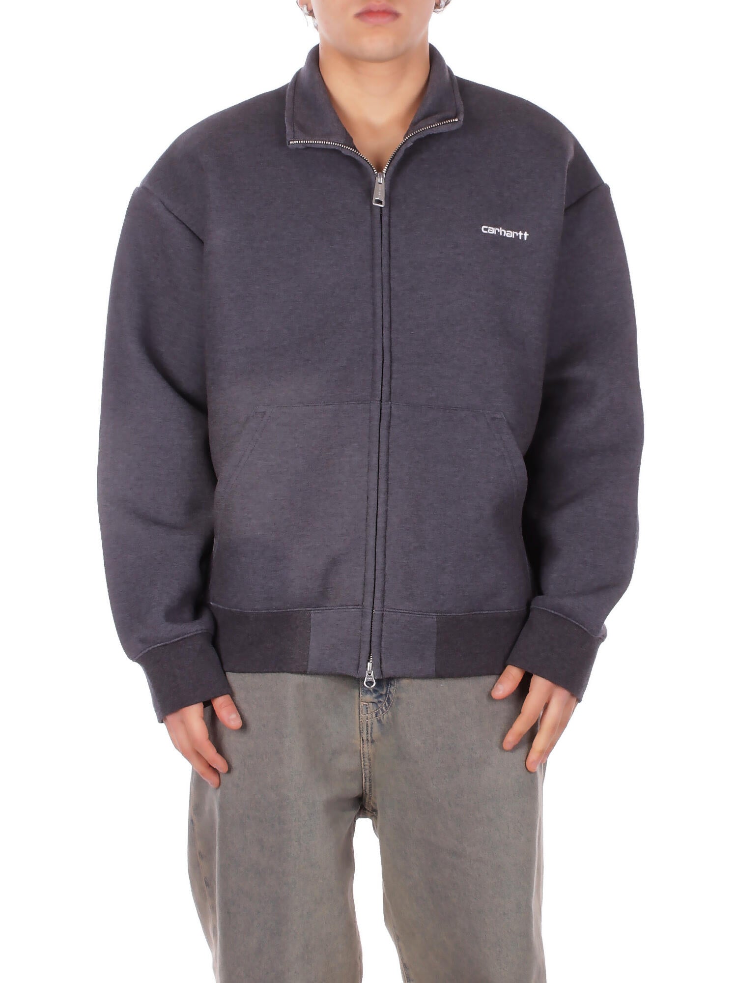 CARHARTT WIP Uomo Felpa I036056 0D2XX Alda zip sweat jacket Black white
