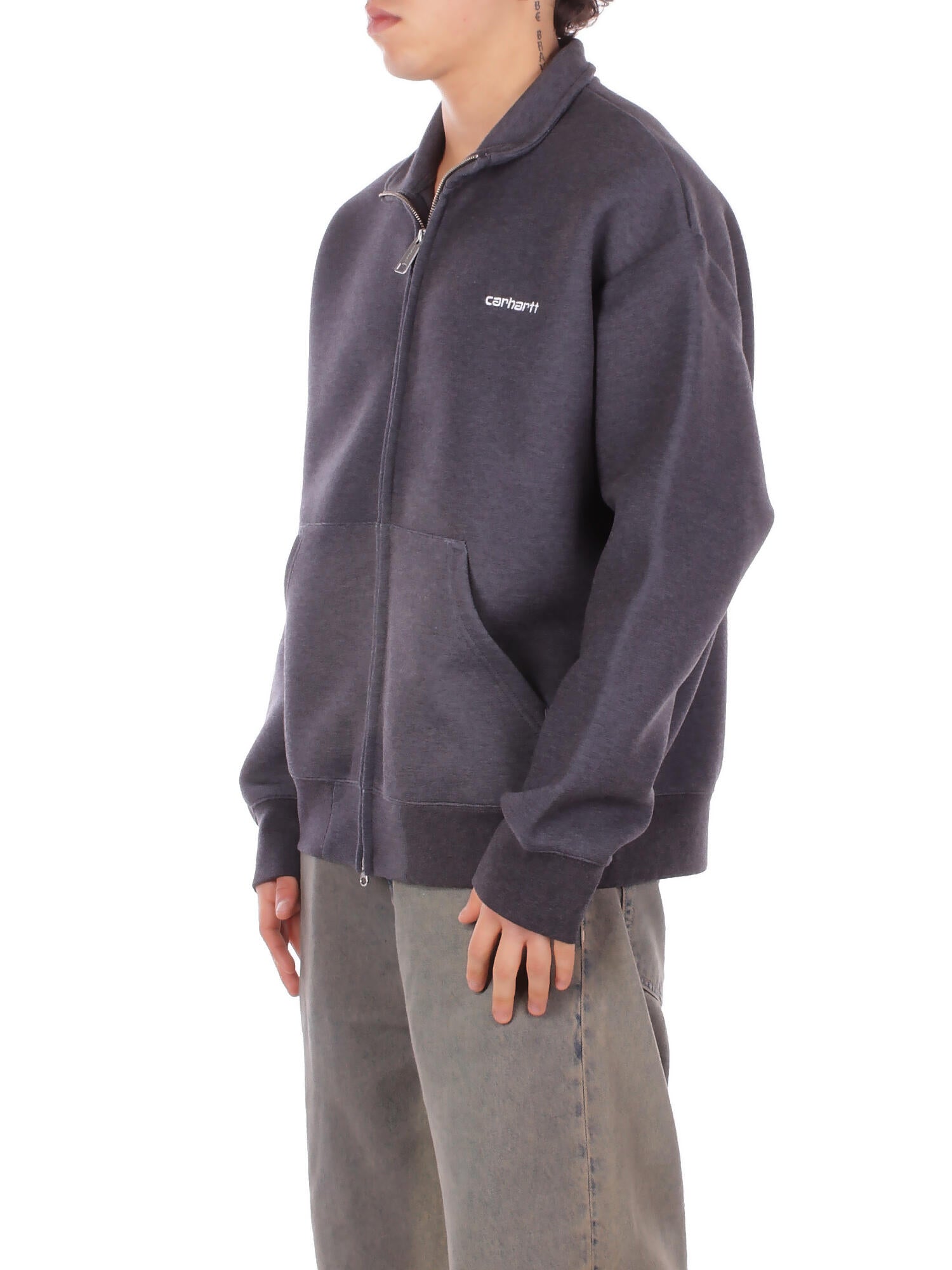 CARHARTT WIP Uomo Felpa I036056 0D2XX Alda zip sweat jacket Black white