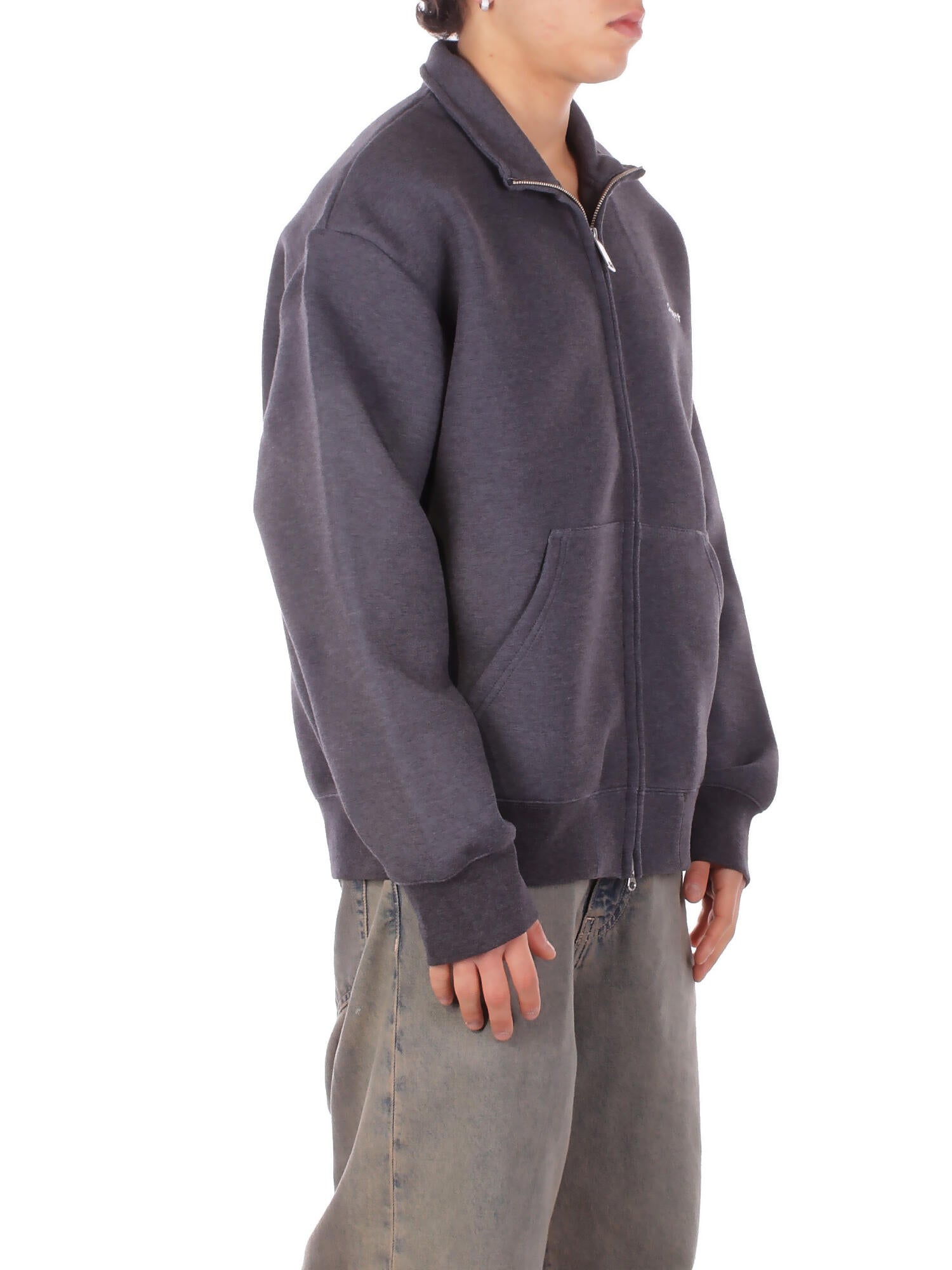 CARHARTT WIP Uomo Felpa I036056 0D2XX Alda zip sweat jacket Black white