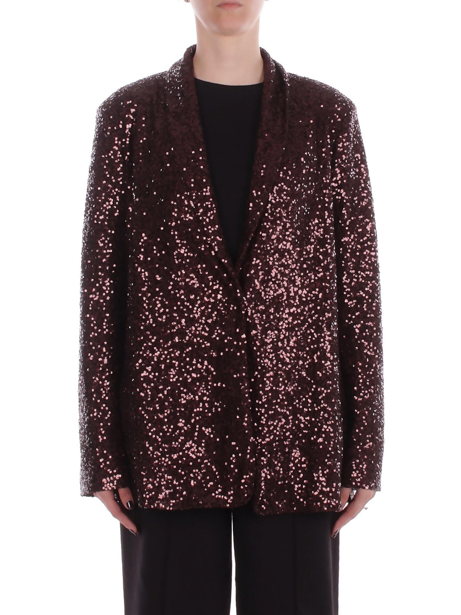 MANILA GRACE Donna Giacca G185PY MA646 Giacca paillettes Brown