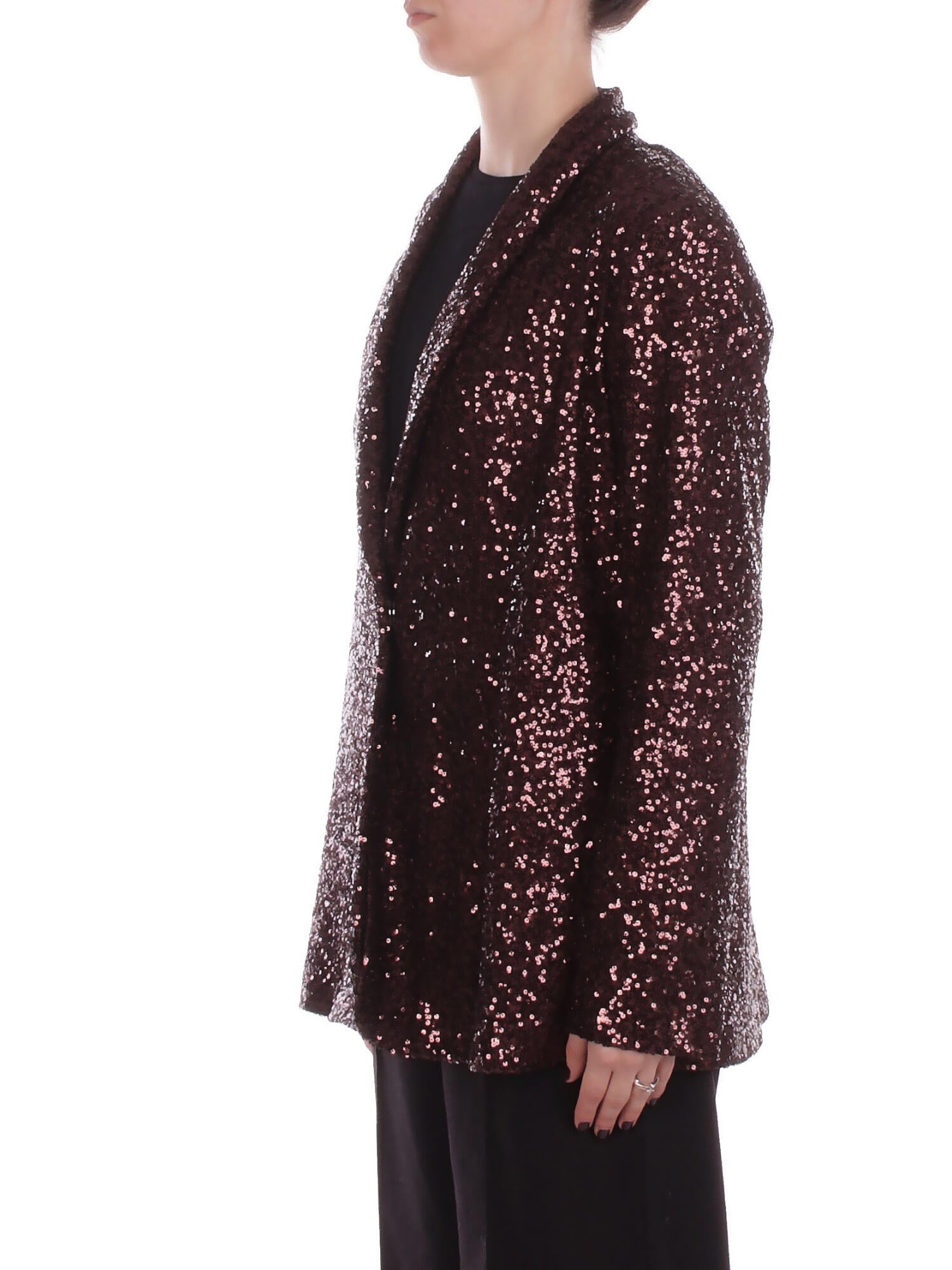 MANILA GRACE Donna Giacca G185PY MA646 Giacca paillettes Brown