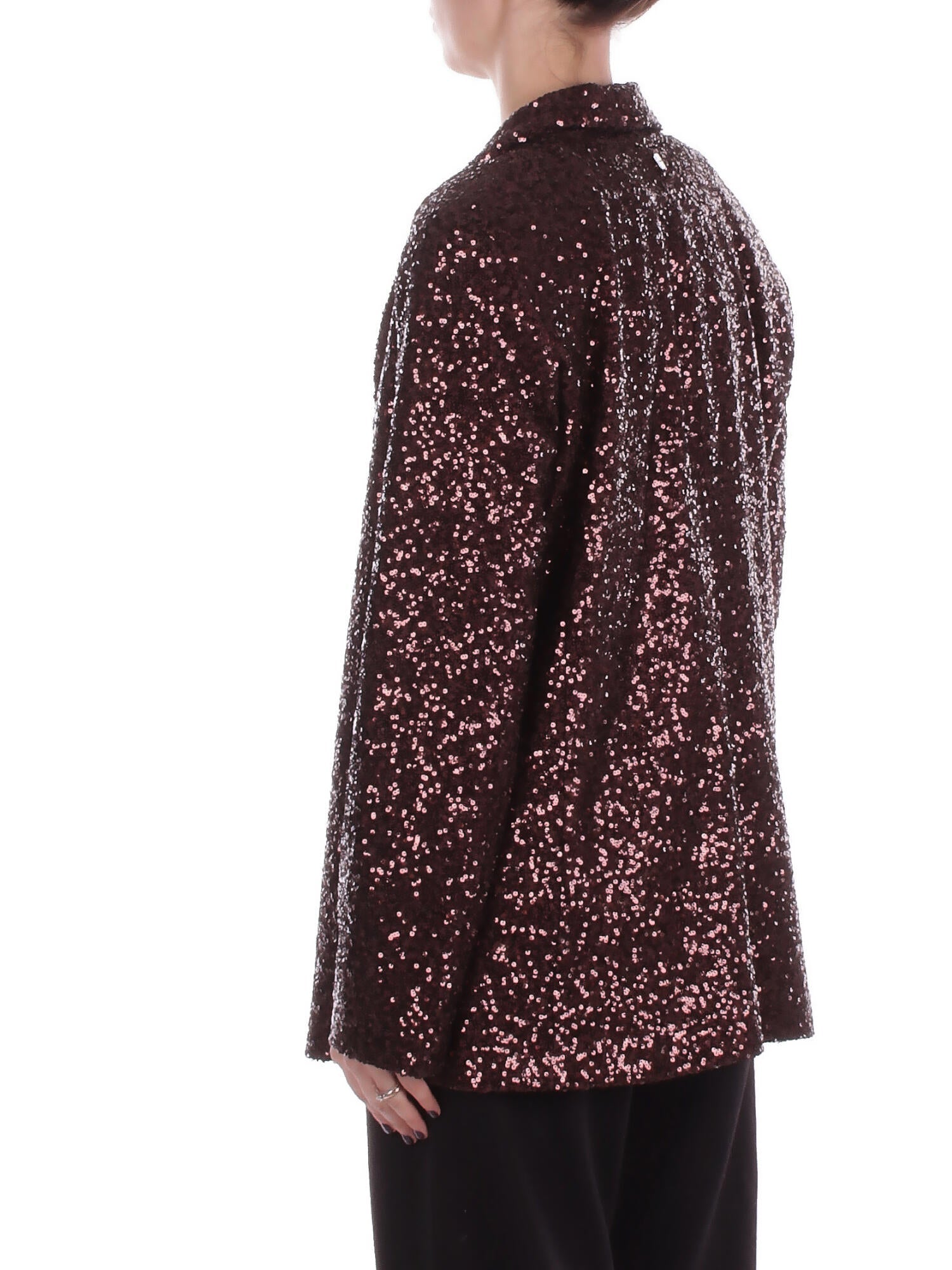 MANILA GRACE Donna Giacca G185PY MA646 Giacca paillettes Brown