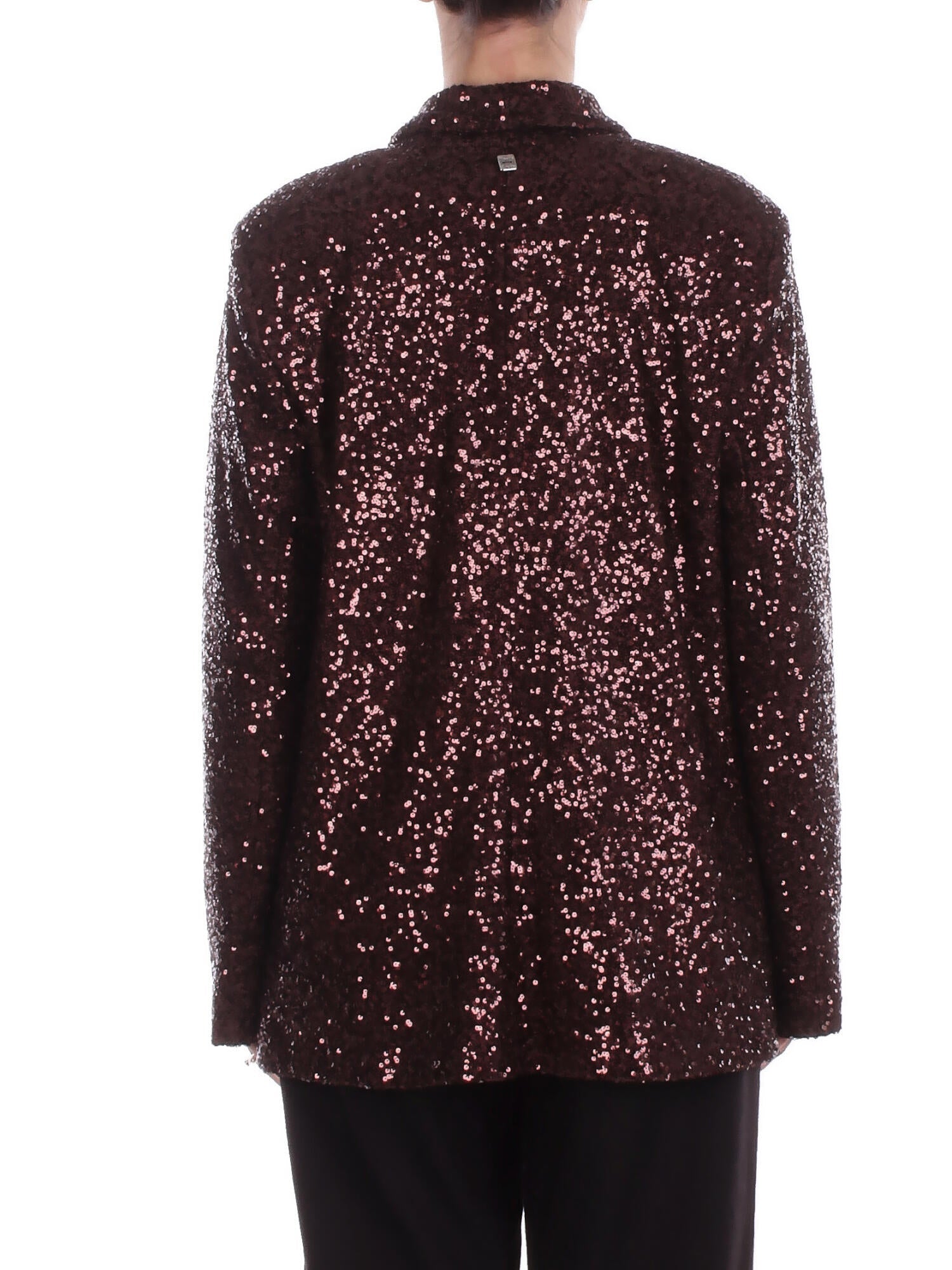MANILA GRACE Donna Giacca G185PY MA646 Giacca paillettes Brown