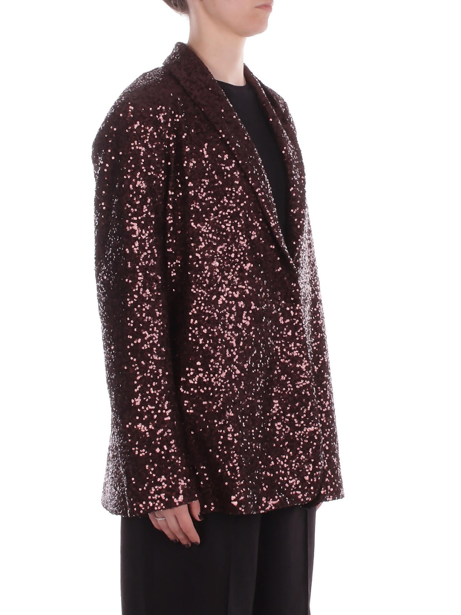 MANILA GRACE Donna Giacca G185PY MA646 Giacca paillettes Brown