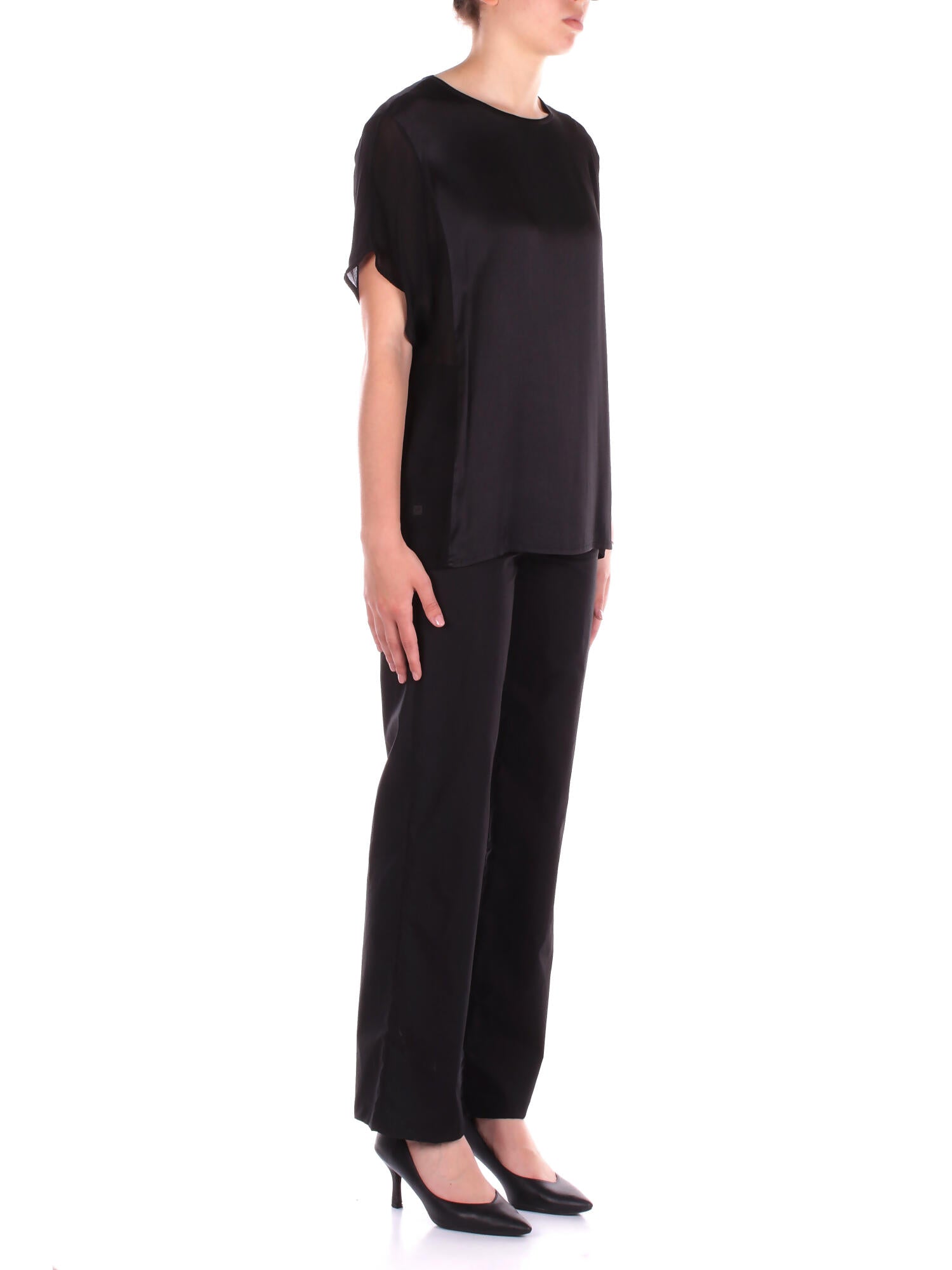 MANILA GRACE Donna Blusa C037VU MA001 Blusa scatola Black