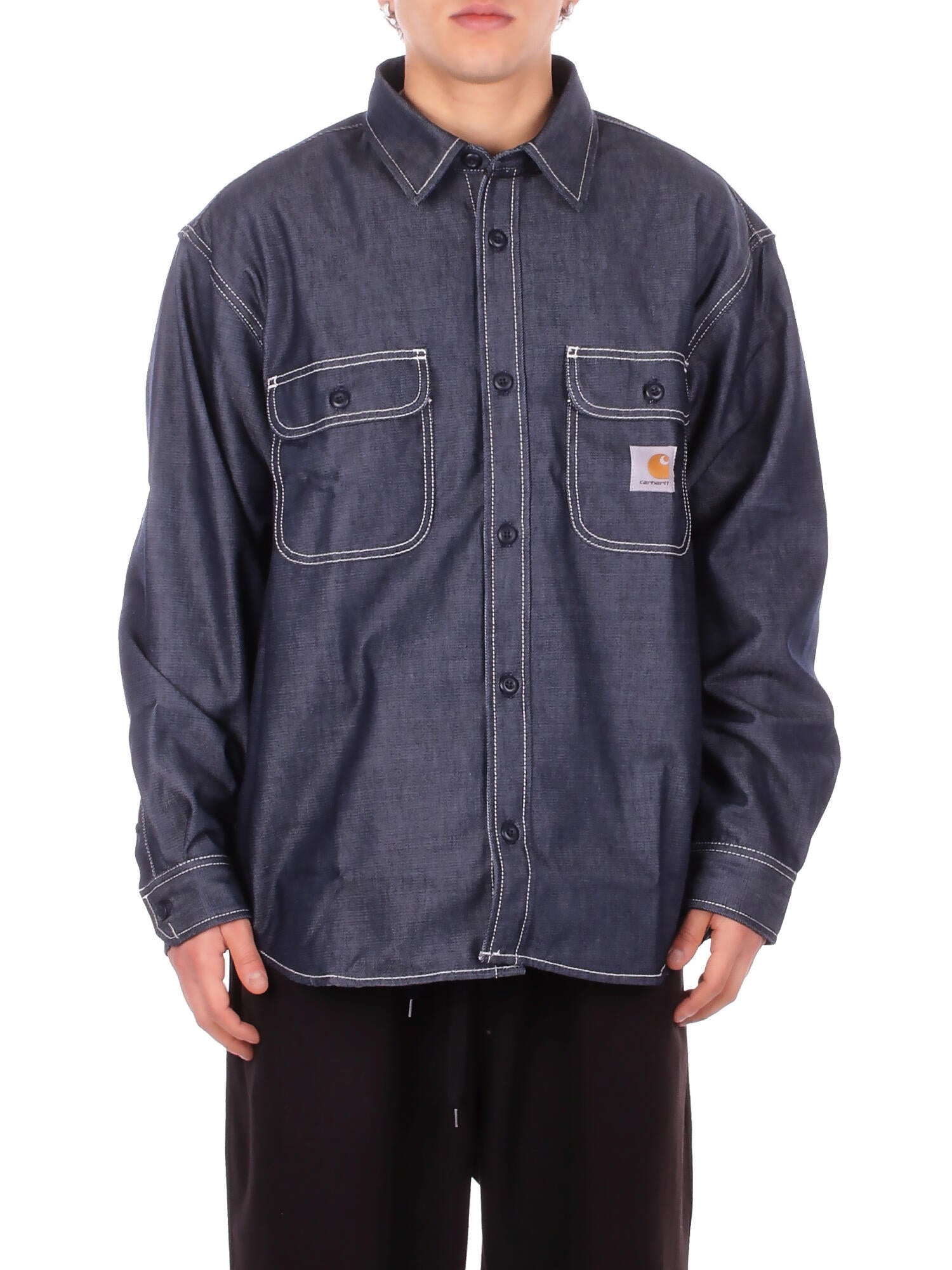 CARHARTT WIP Uomo Camicia I036263 0101 Tigan shirt jac melbourne deni Blue