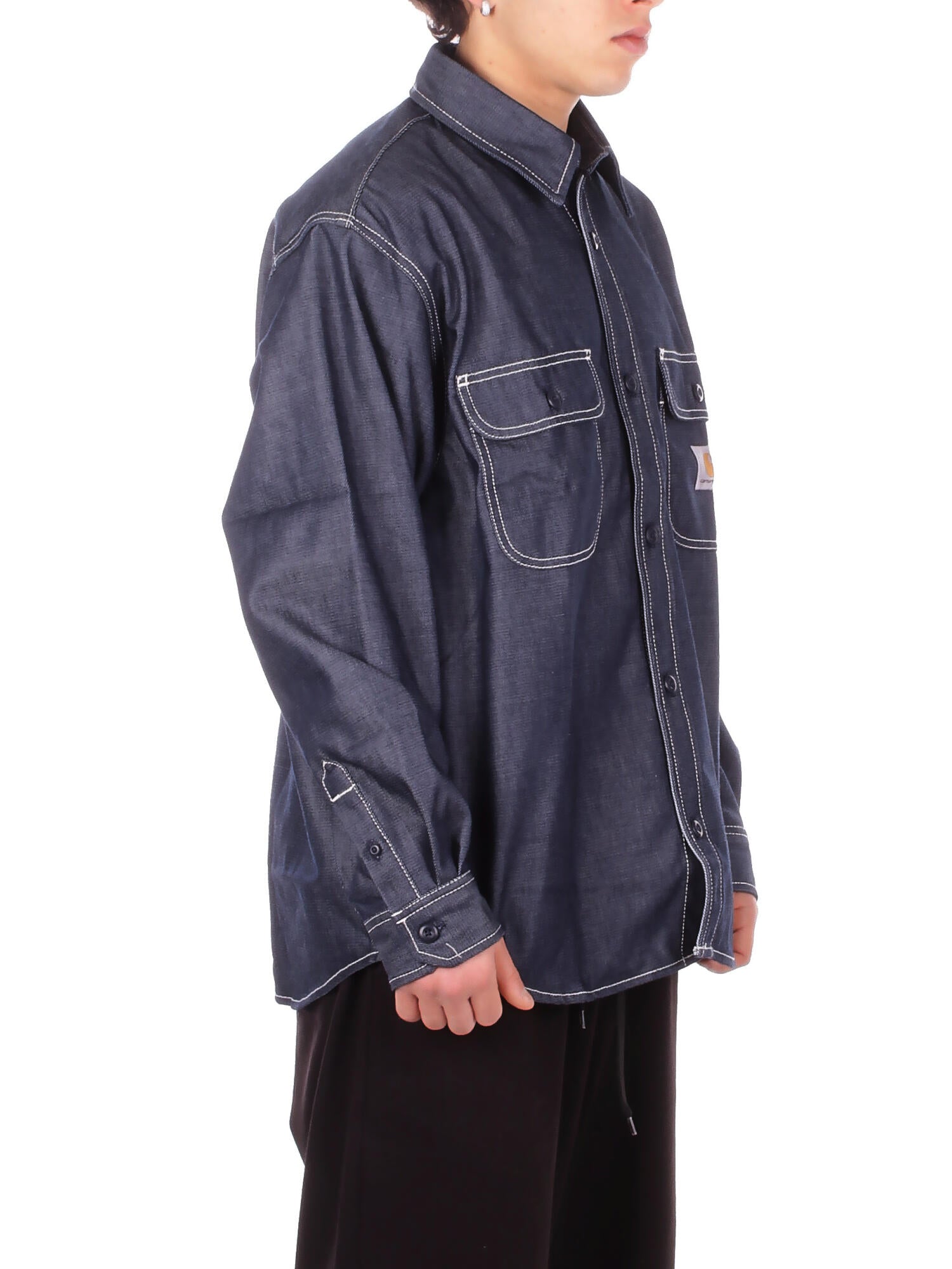 CARHARTT WIP Uomo Camicia I036263 0101 Tigan shirt jac melbourne deni Blue