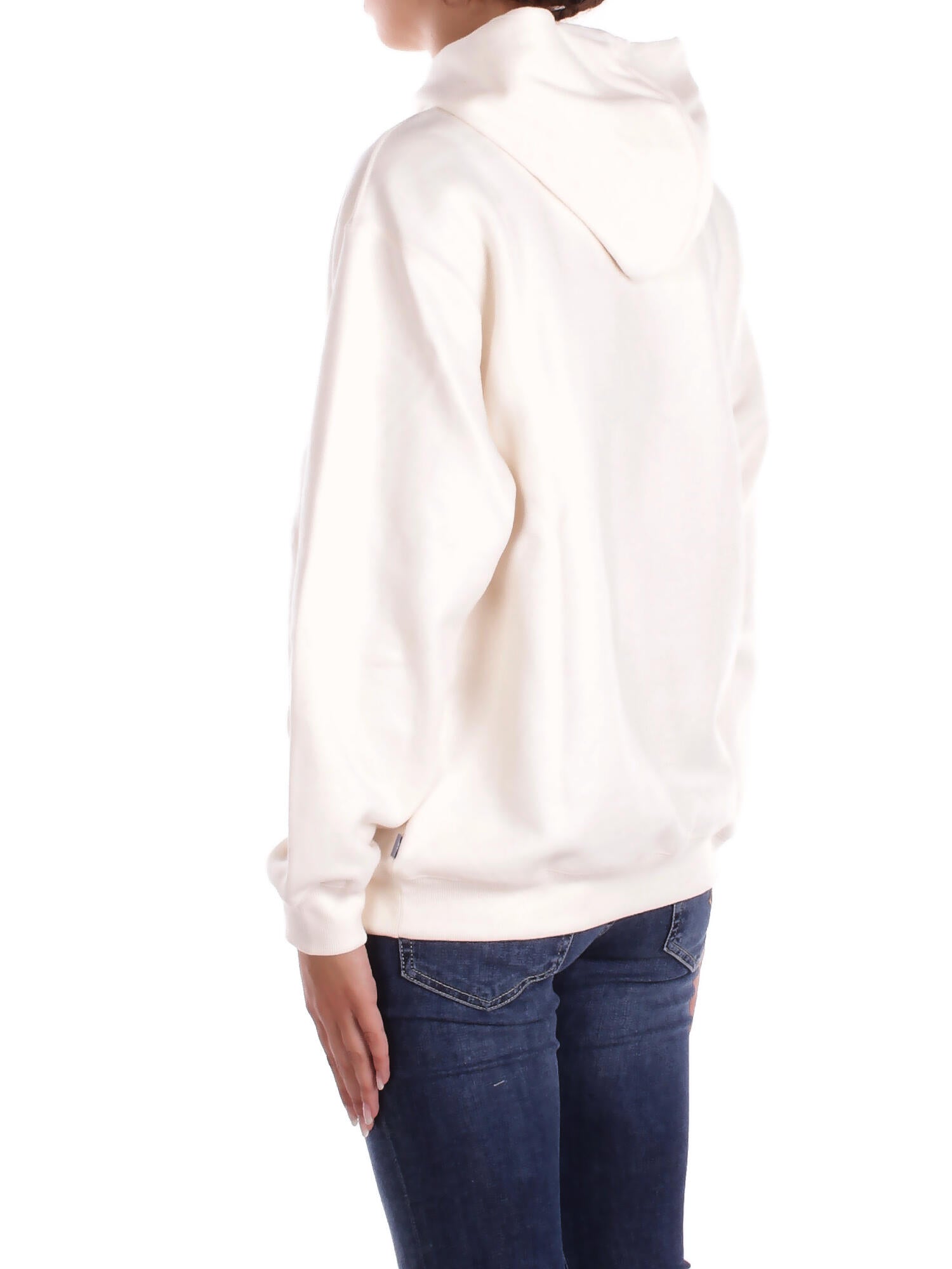 NEW BALANCE Donna Felpa WT53509 PEF Linear heritage fleece long Panna
