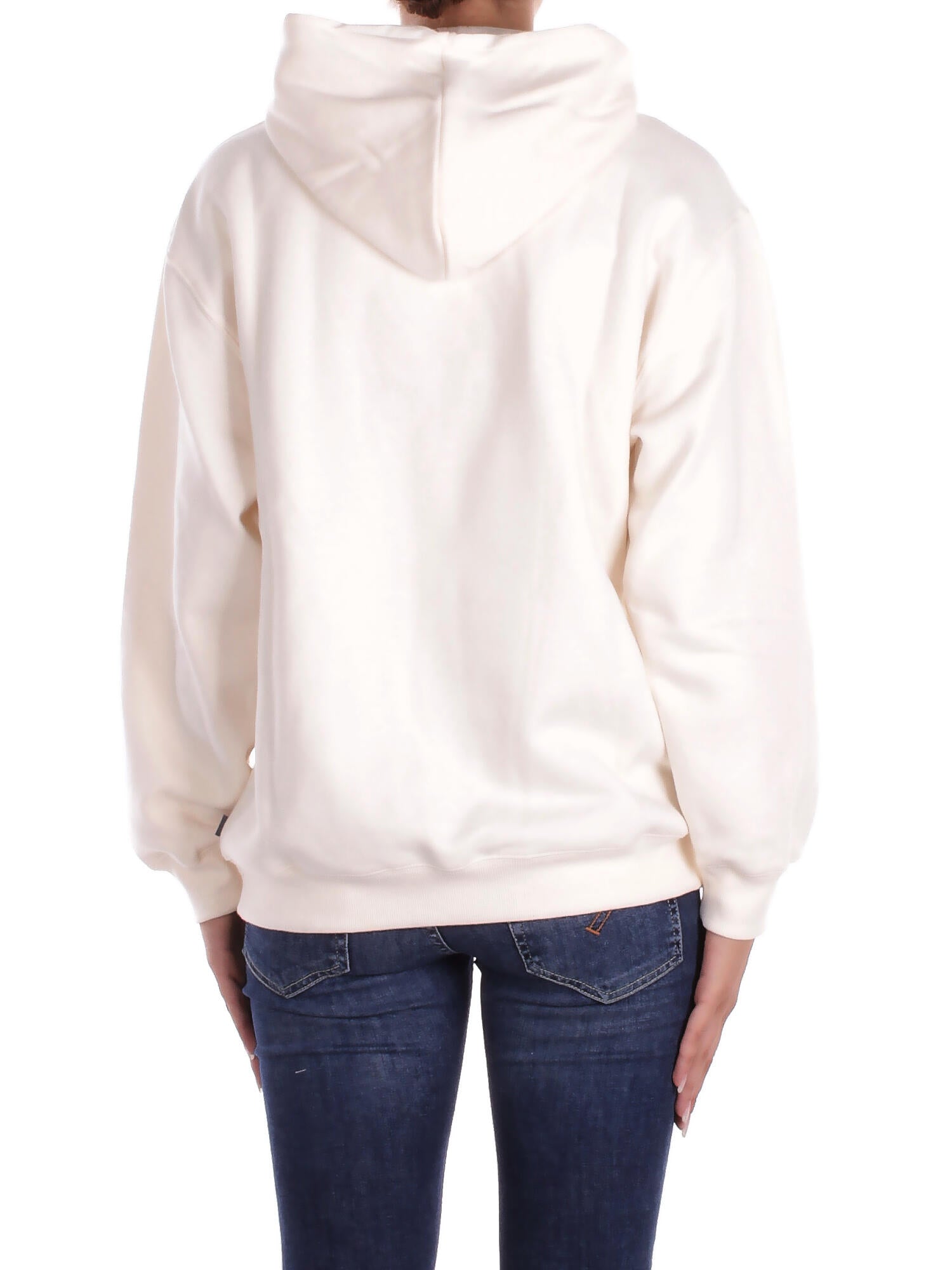NEW BALANCE Donna Felpa WT53509 PEF Linear heritage fleece long Panna