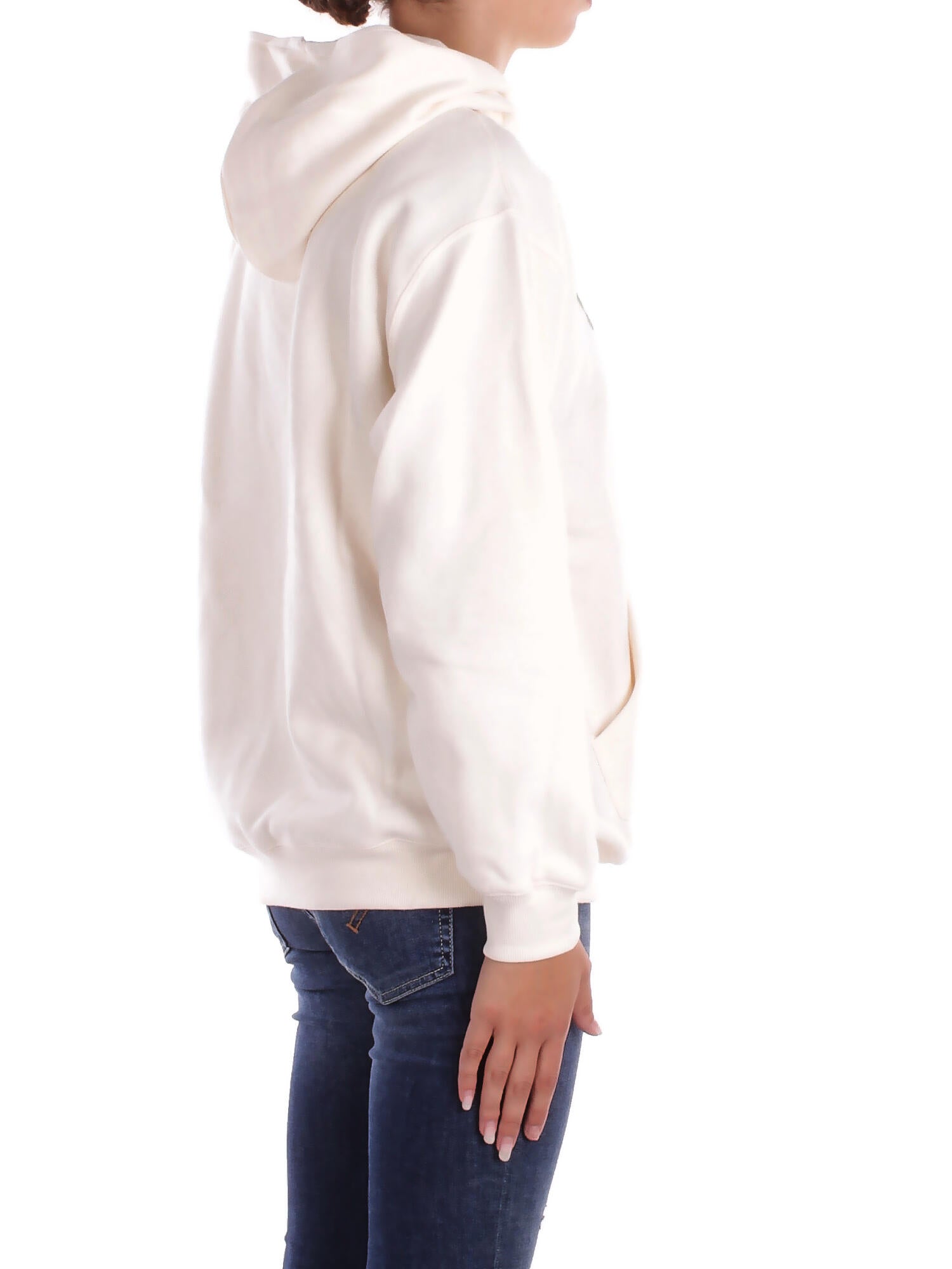 NEW BALANCE Donna Felpa WT53509 PEF Linear heritage fleece long Panna