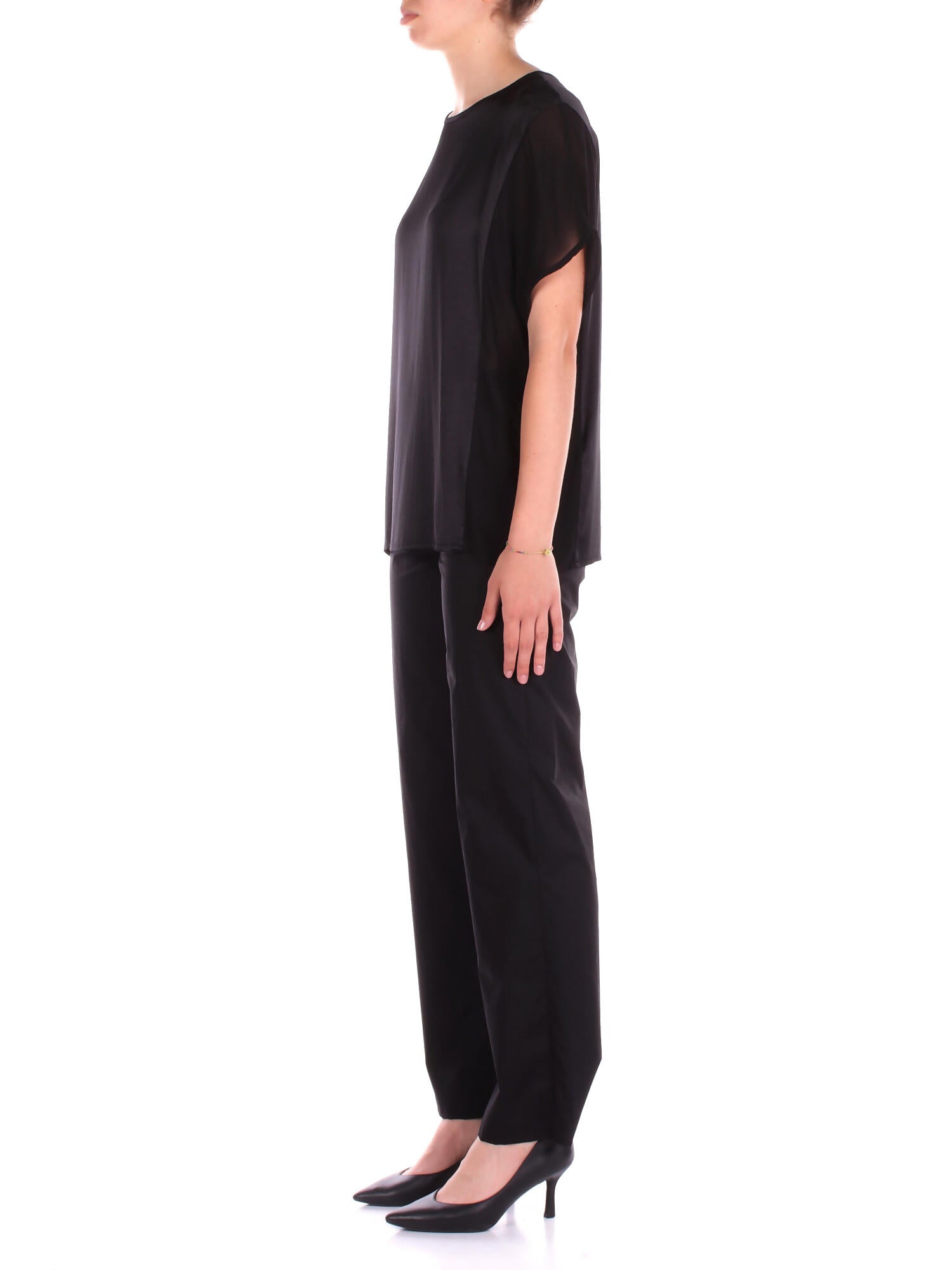 MANILA GRACE Donna Pantalone P264CU MA001 Pantalone straight Nero
