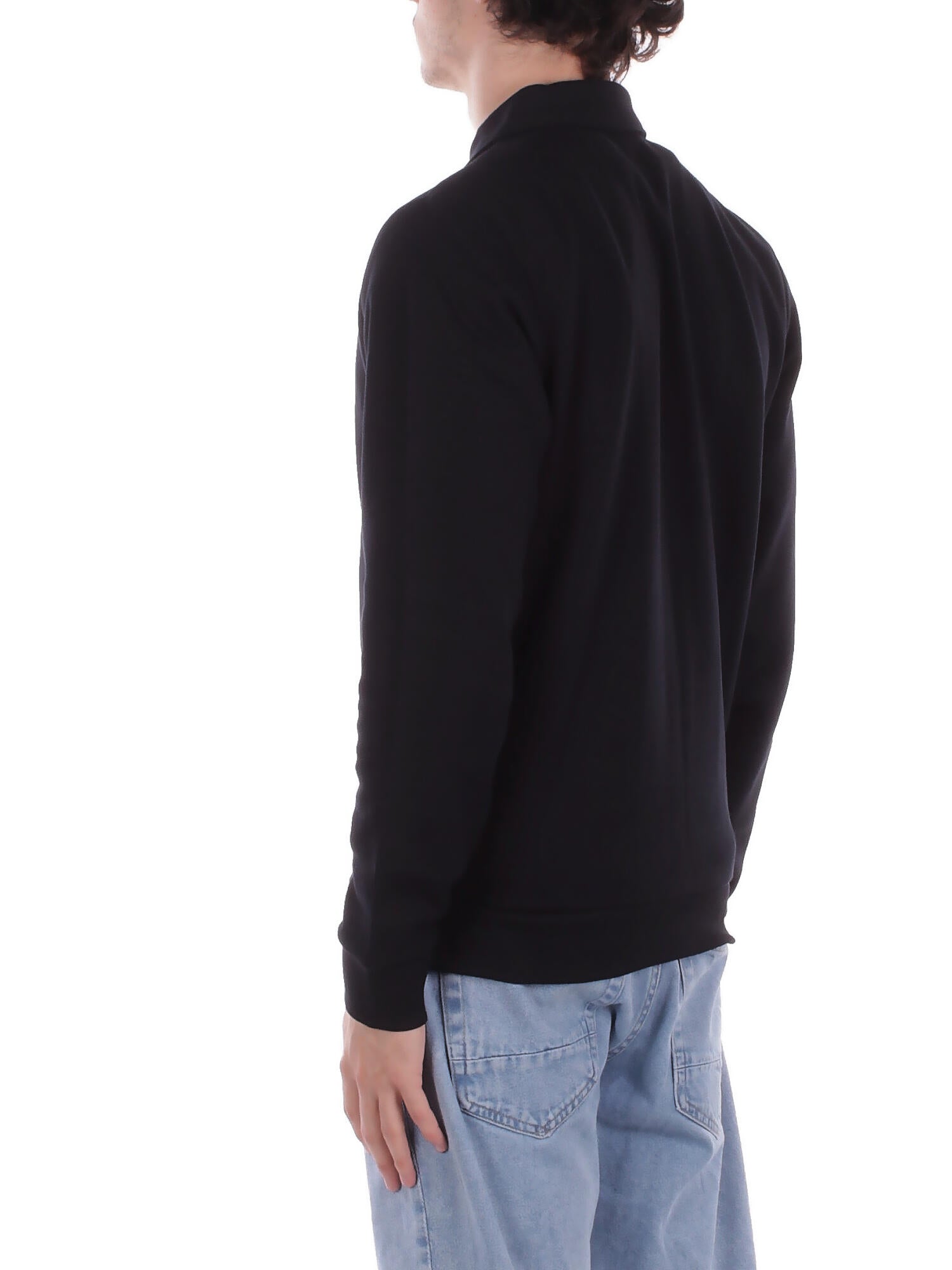 FRED PERRY Uomo Felpa J1328 102 Fp zip through collared sweats Black
