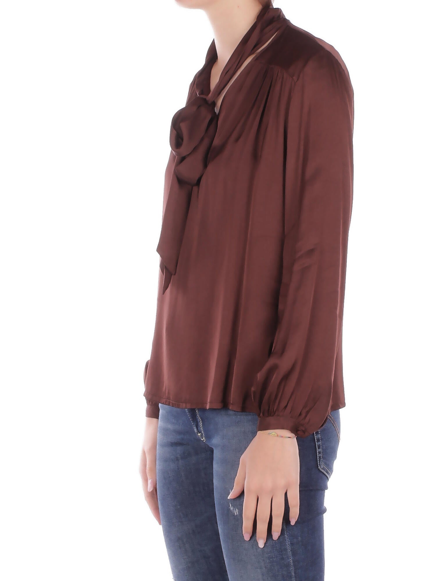 MANILA GRACE Donna Blusa C037VU MA646 Blusa con fusciacca Brown