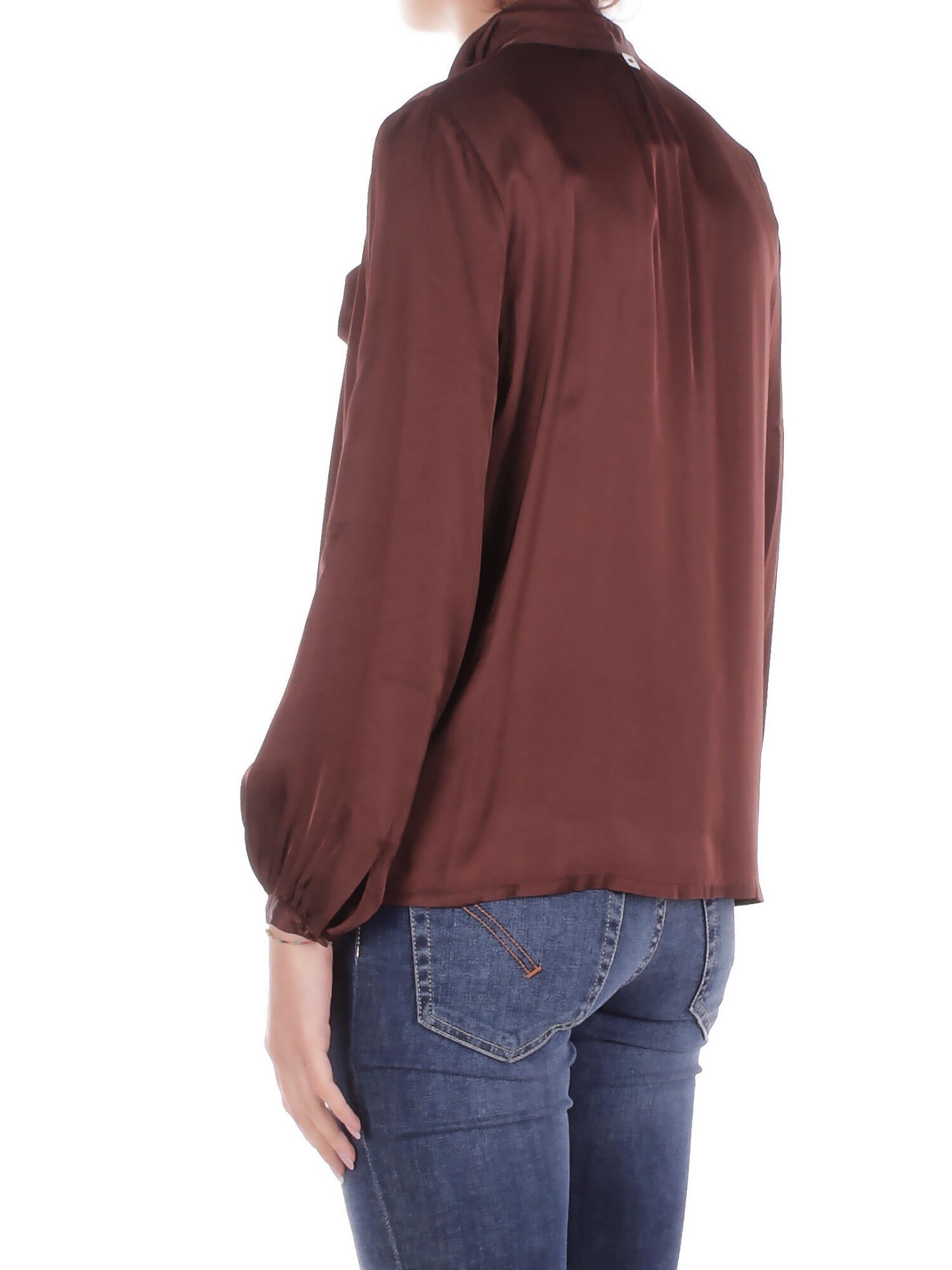MANILA GRACE Donna Blusa C037VU MA646 Blusa con fusciacca Brown