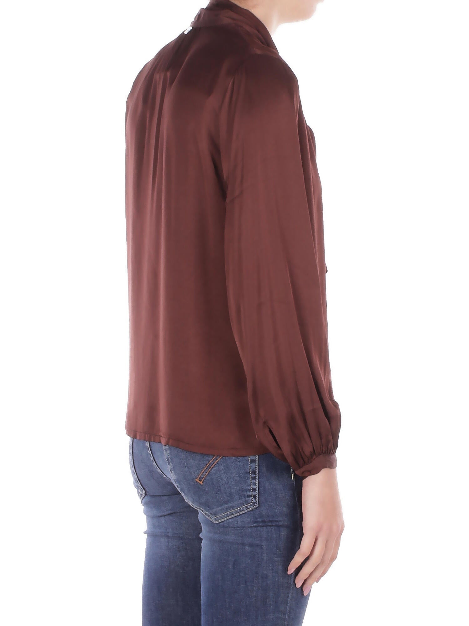 MANILA GRACE Donna Blusa C037VU MA646 Blusa con fusciacca Brown