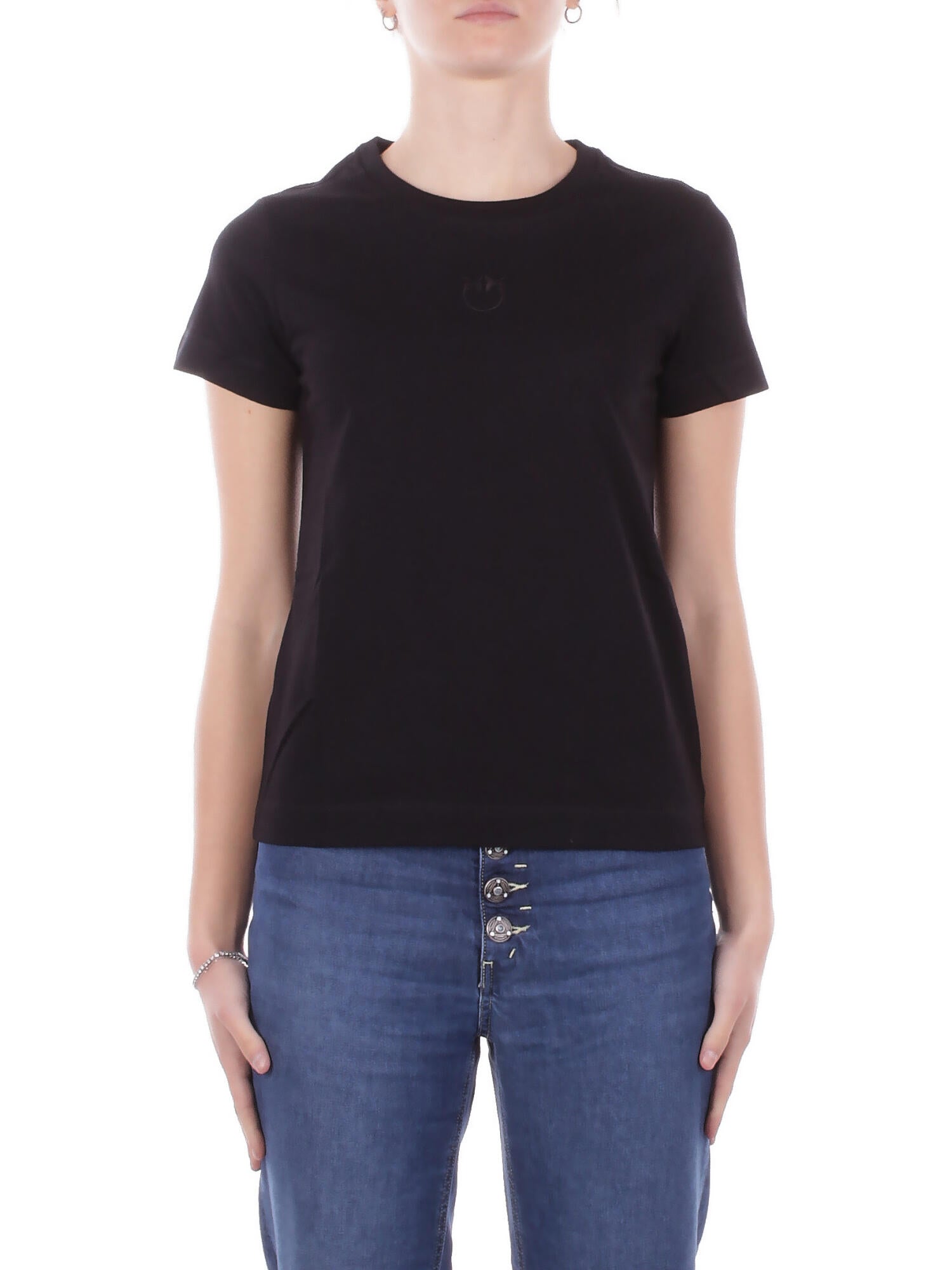 PINKO Donna T-shirt 100355A339 Z99 Bussolotto t-shirt jersey Nero