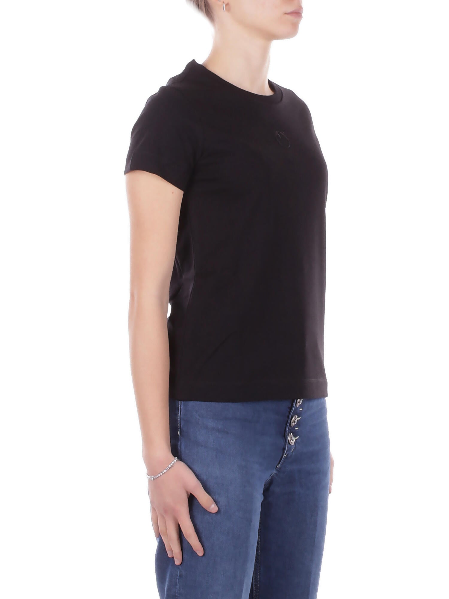 PINKO Donna T-shirt 100355A339 Z99 Bussolotto t-shirt jersey Nero