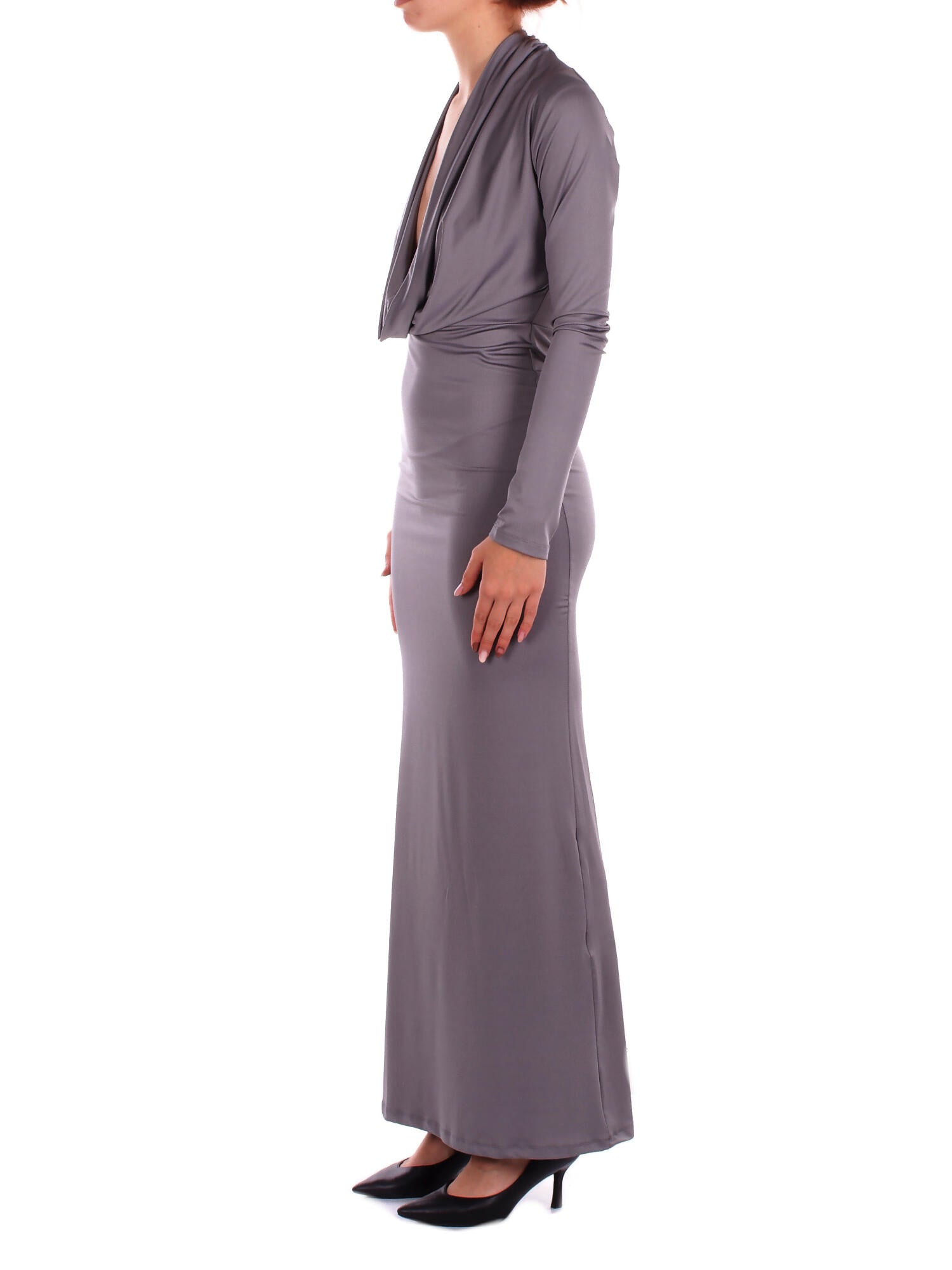 KOSTUMN1Â° Donna Abito KI2536 GRIGIO Abito lungo sciallato Grigio
