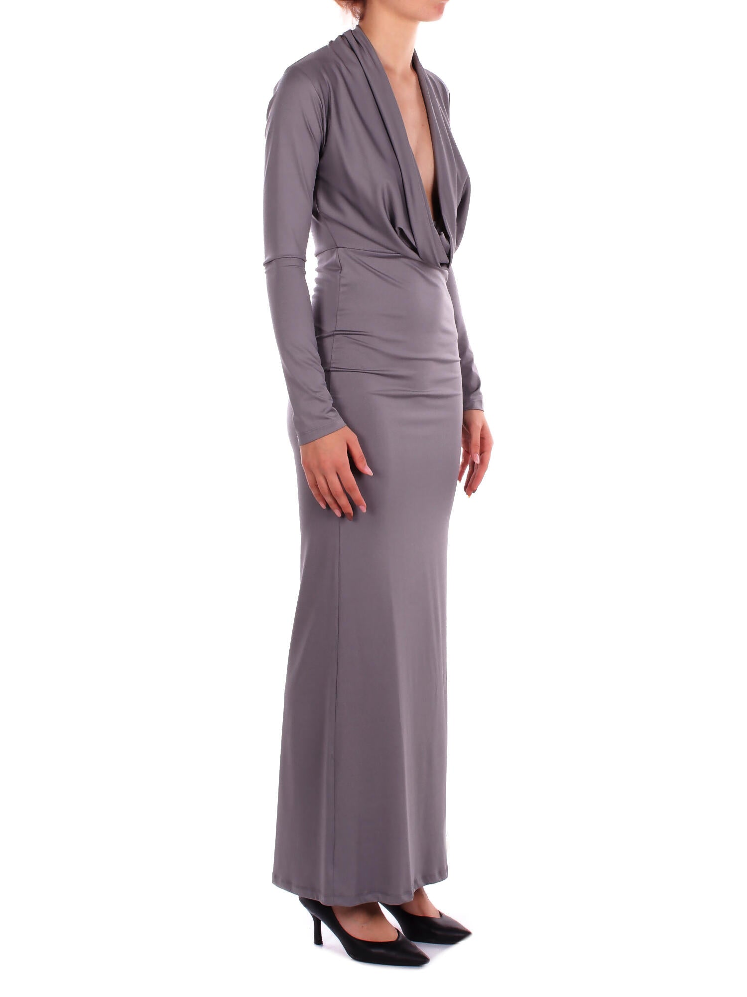 KOSTUMN1Â° Donna Abito KI2536 GRIGIO Abito lungo sciallato Grigio