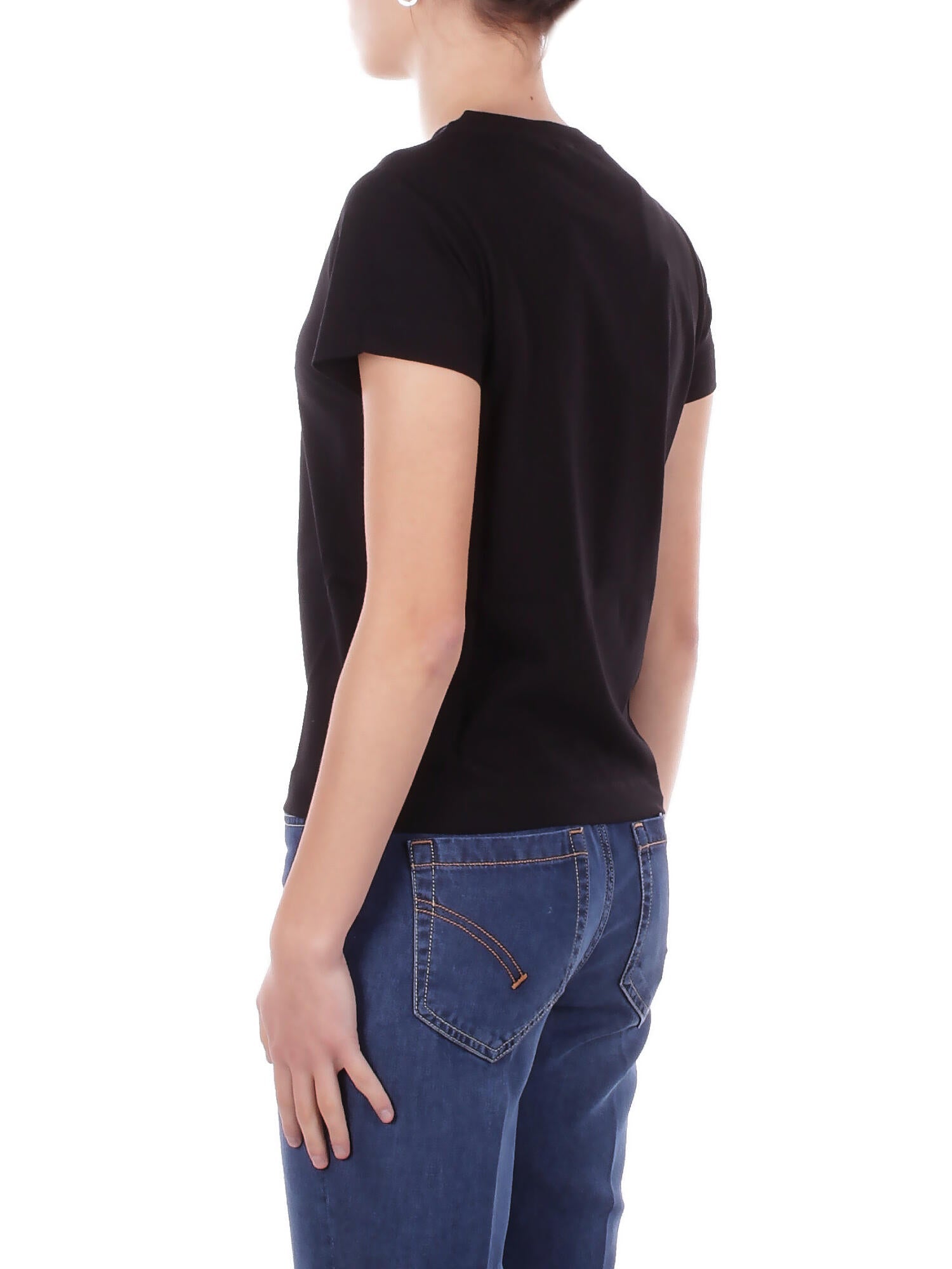 PINKO Donna T-shirt 100373A34F Z99 Basico t-shirt jersey logo Nero