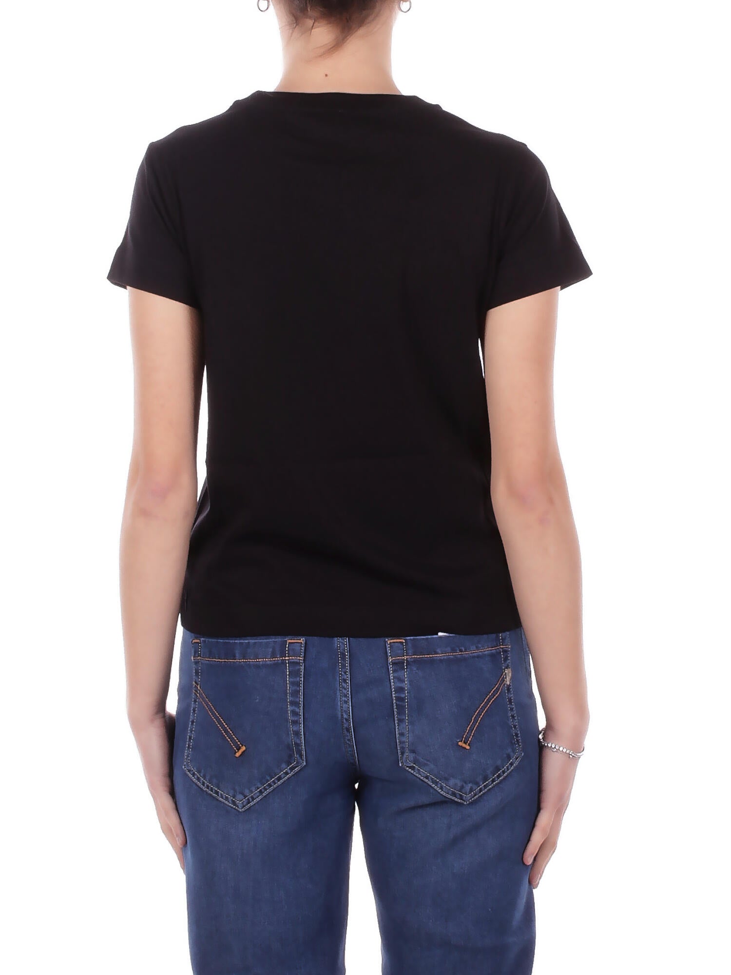 PINKO Donna T-shirt 100373A34F Z99 Basico t-shirt jersey logo Nero