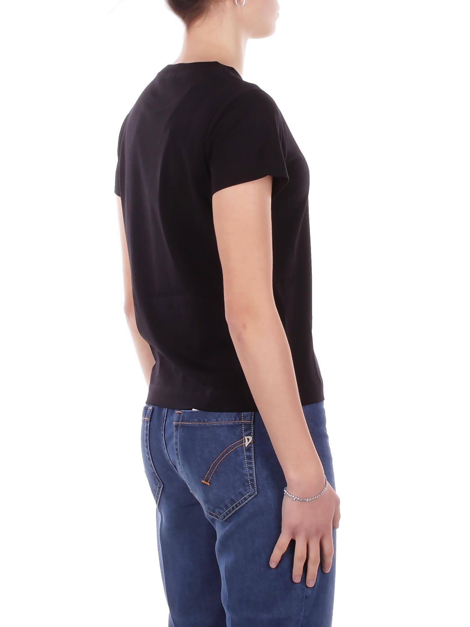PINKO Donna T-shirt 100373A34F Z99 Basico t-shirt jersey logo Nero