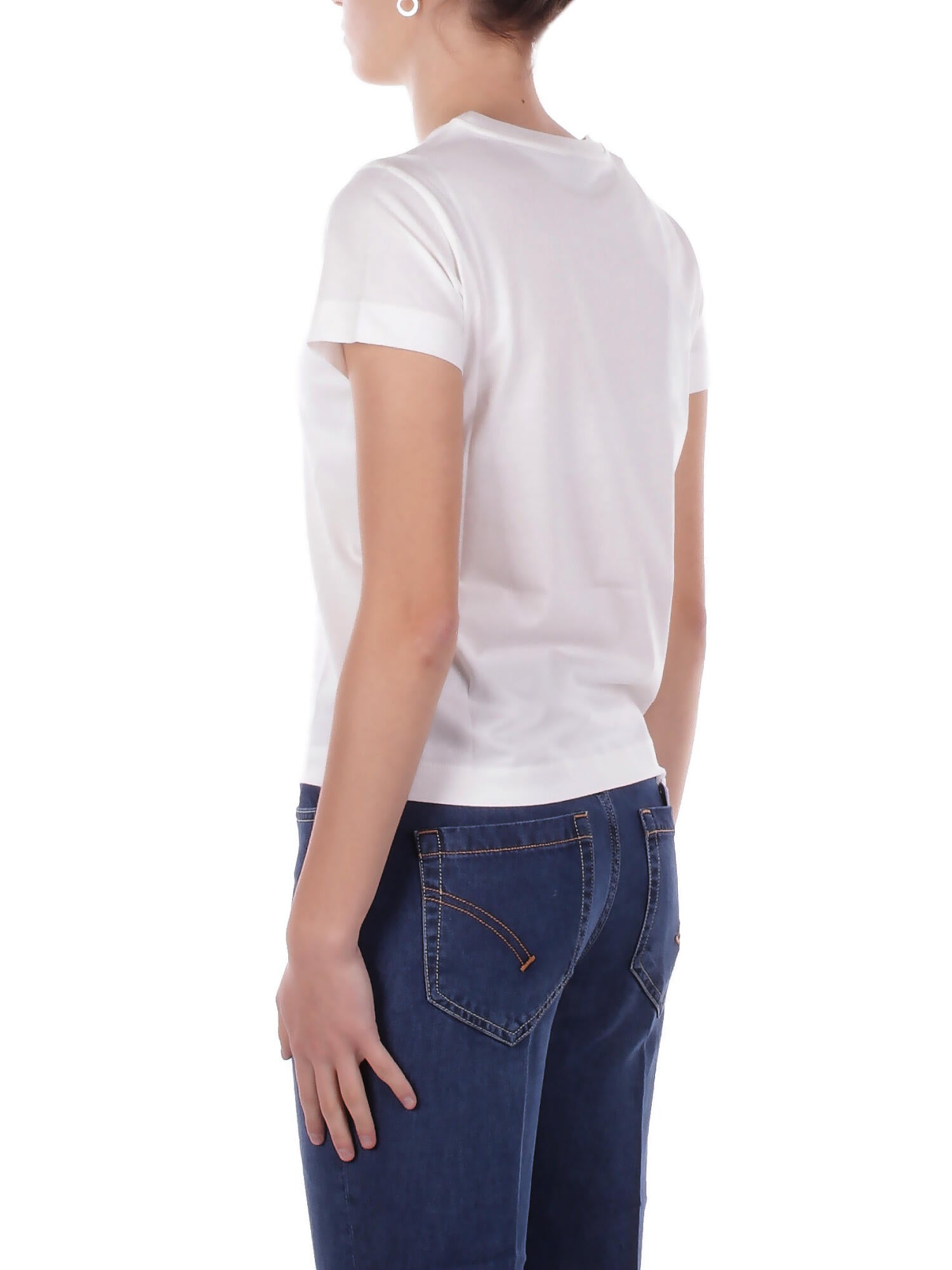 PINKO Donna T-shirt 100373A34F Z05 Basico t-shirt jersey logo Bianco