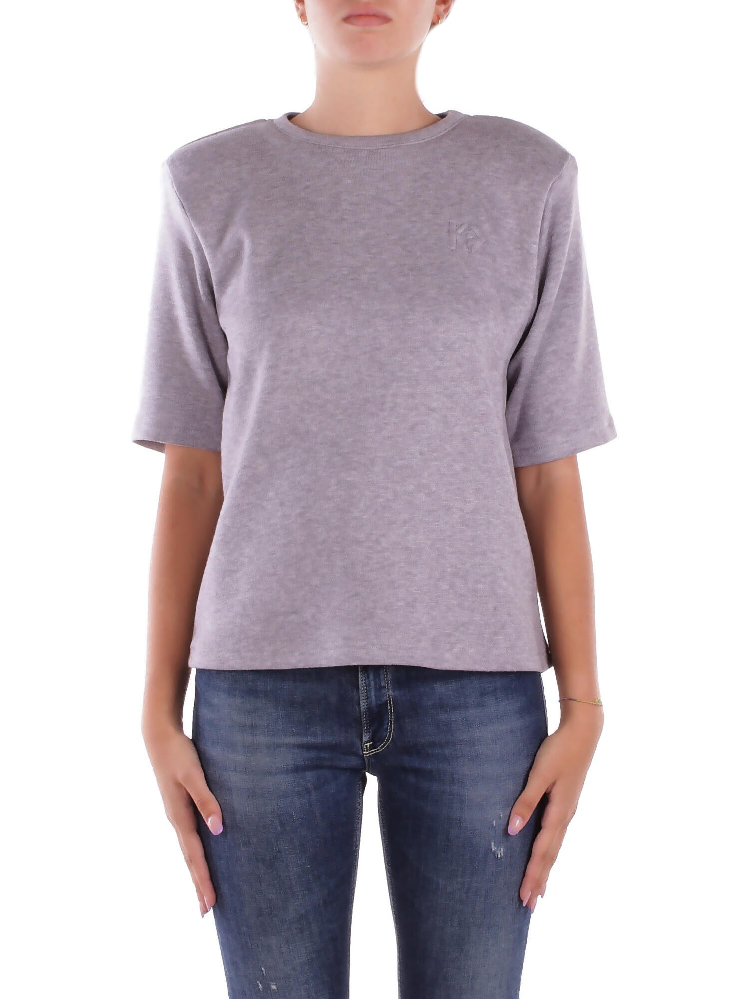 KOSTUMN1Â° Donna Maglia KI2502 GRIGIO Shirt in maglia c/ricamo Grigio