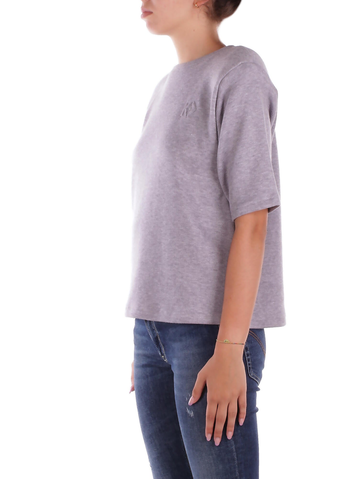 KOSTUMN1Â° Donna Maglia KI2502 GRIGIO Shirt in maglia c/ricamo Grigio