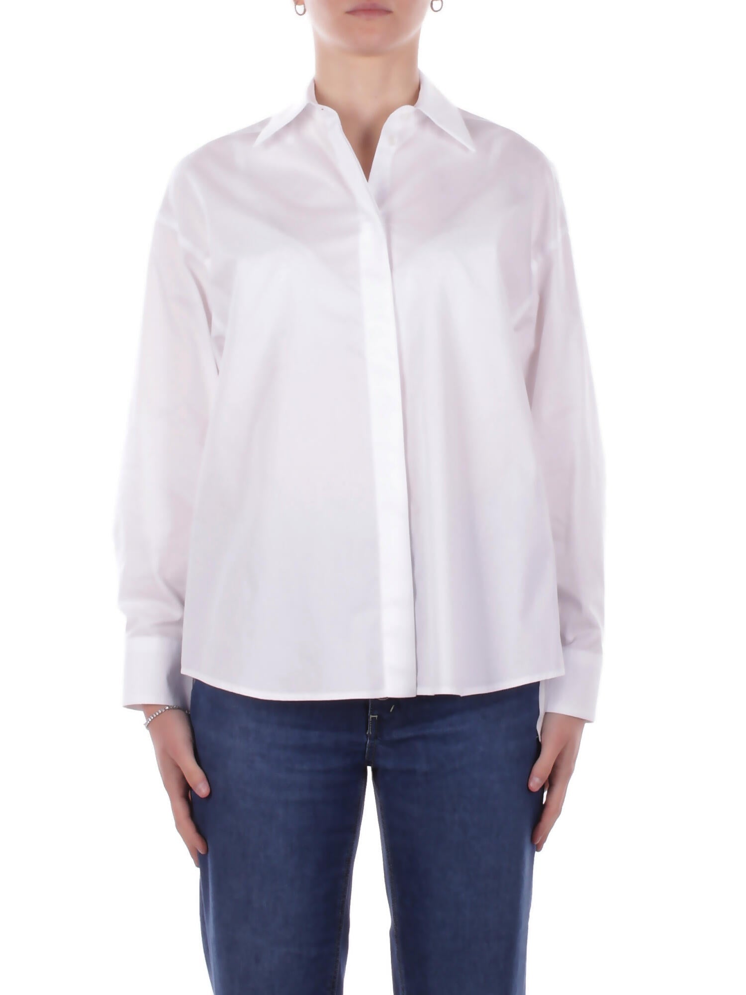 DONDUP Donna Camicia DC492CF0200V 000 Camicia over in gabardina tint Bianco