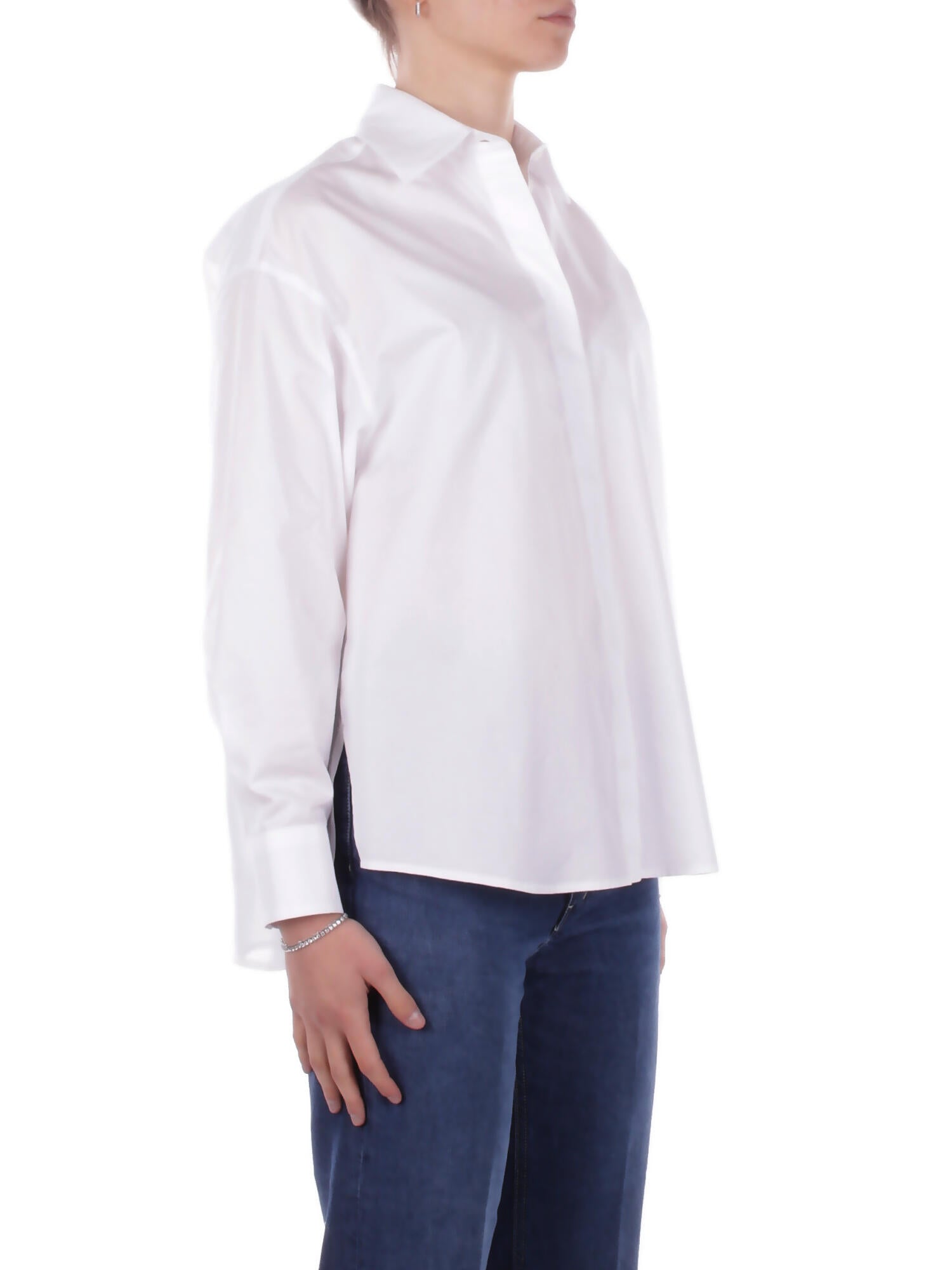 DONDUP Donna Camicia DC492CF0200V 000 Camicia over in gabardina tint Bianco