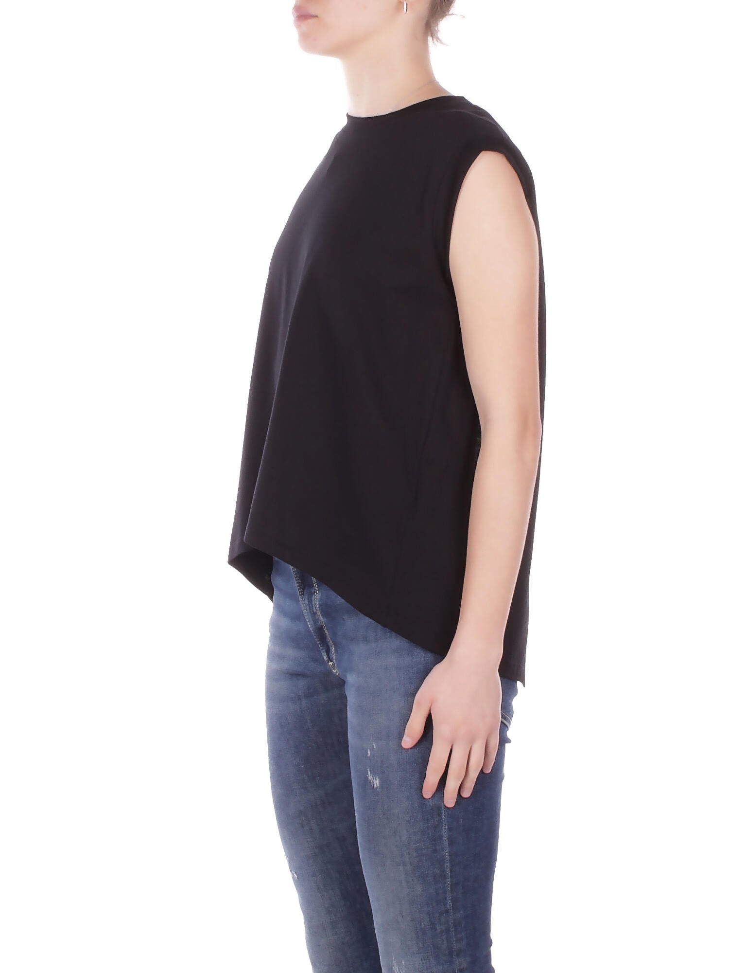 DONDUP Donna Maglia DS080JF0350D 999 Girocollo regular in jersey Nero
