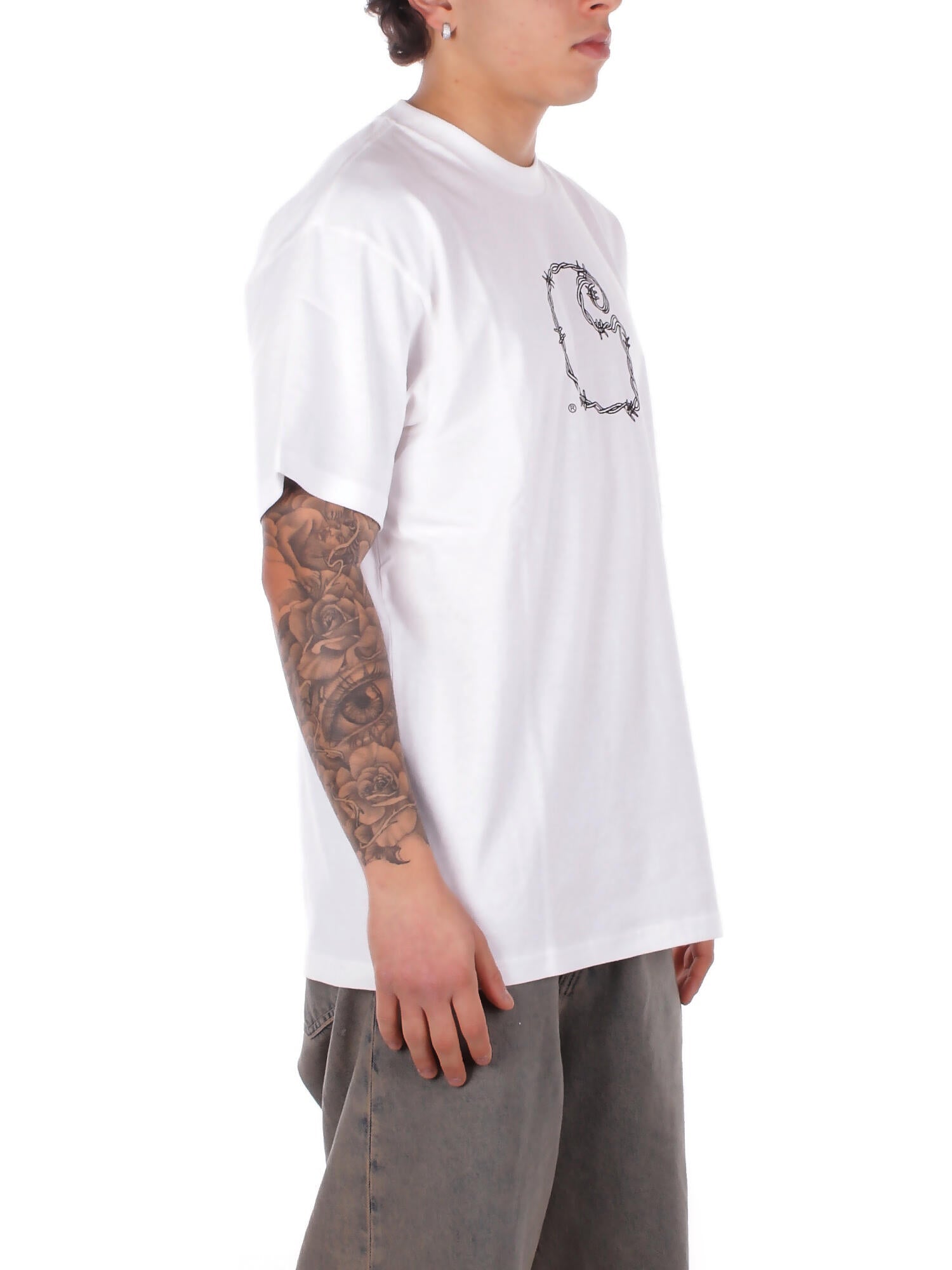 CARHARTT WIP Uomo T-shirt I036237 02XX S\s barbwire White