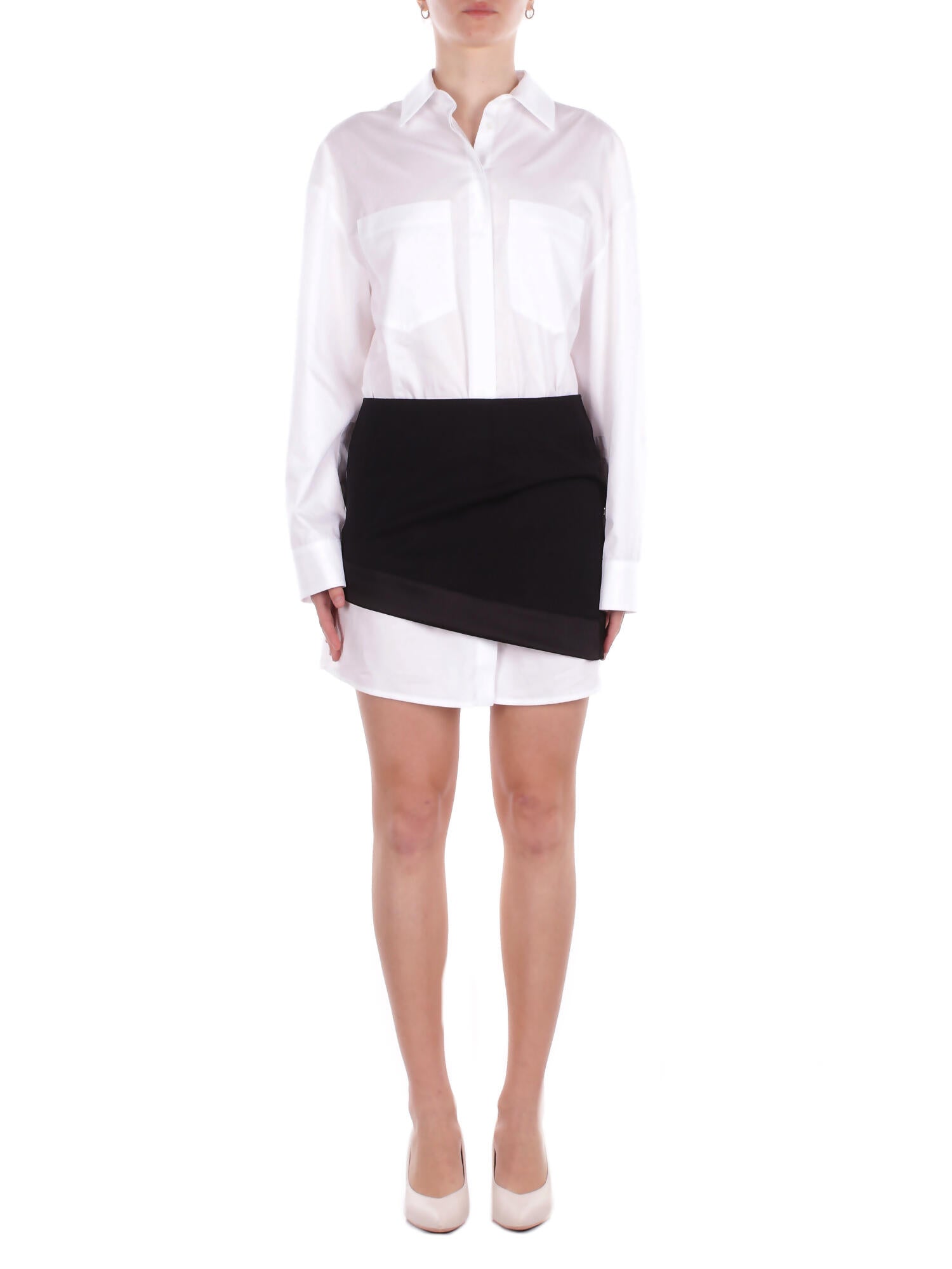 DONDUP Donna Abito DA493CF0200M 000 Abito in gabardina tinto filo Bianco