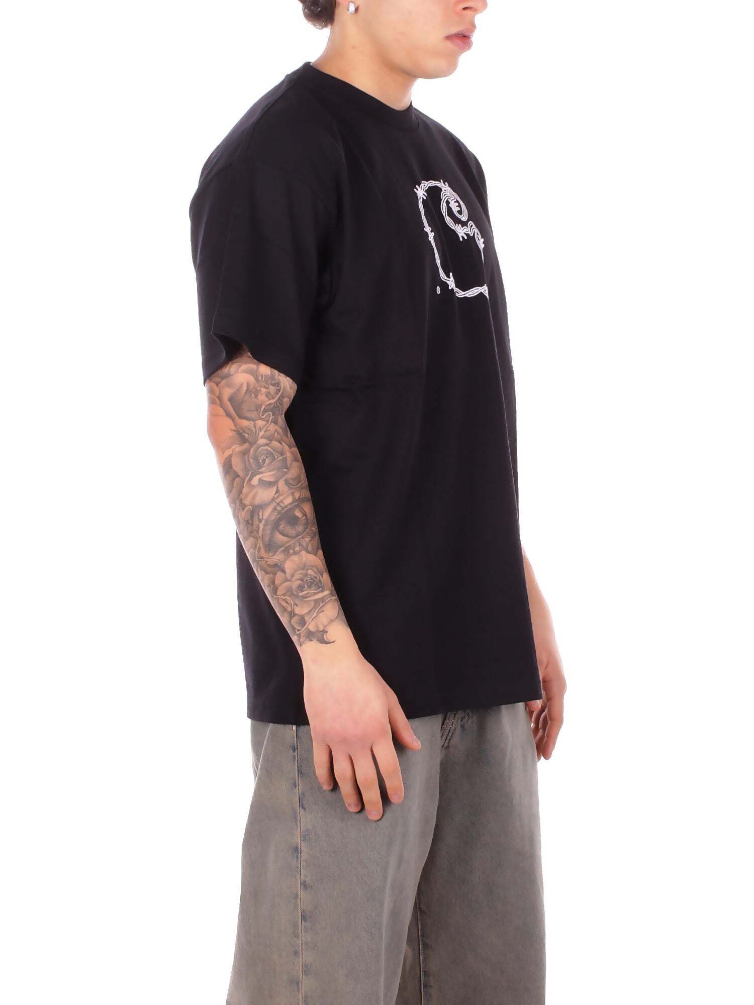 CARHARTT WIP Uomo T-shirt I036237 89XX S\s barbwire Black