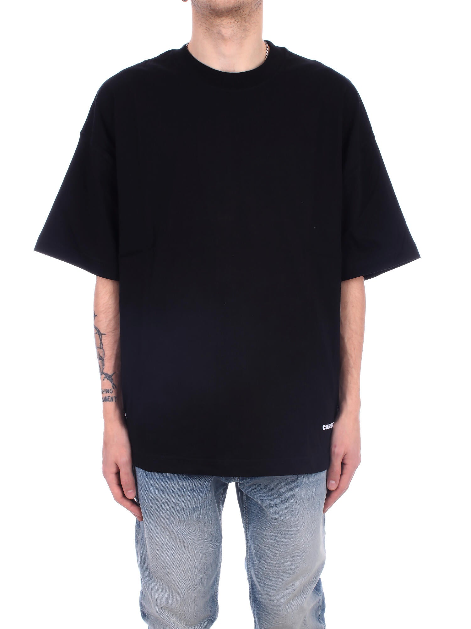 CARHARTT WIP Uomo T-shirt I031373 0D2XX S\slink script t-shirt Black white