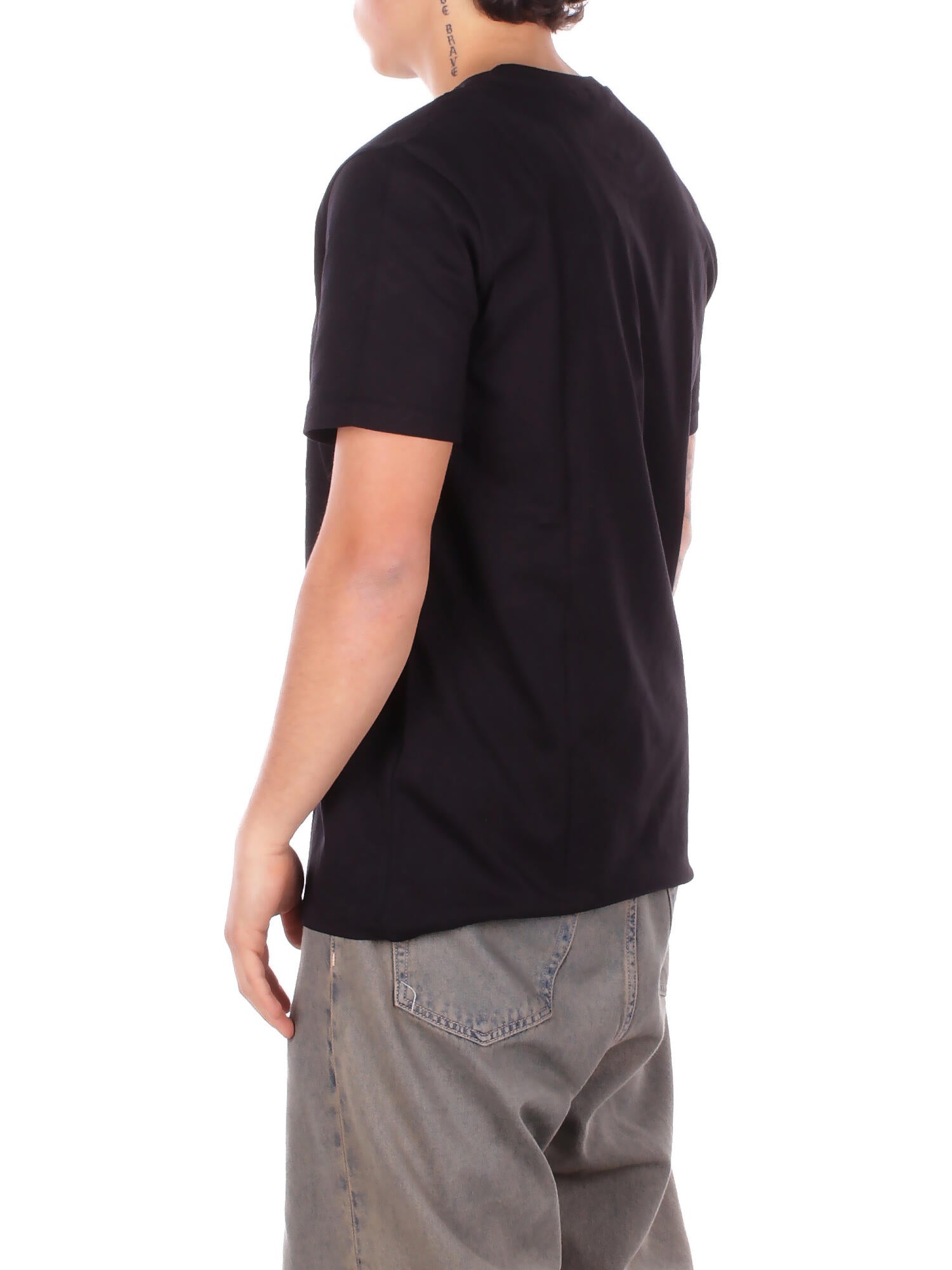 DONDUP Uomo T-shirt US198JF0309U 999 T-shirt regular in jersey coto Nero