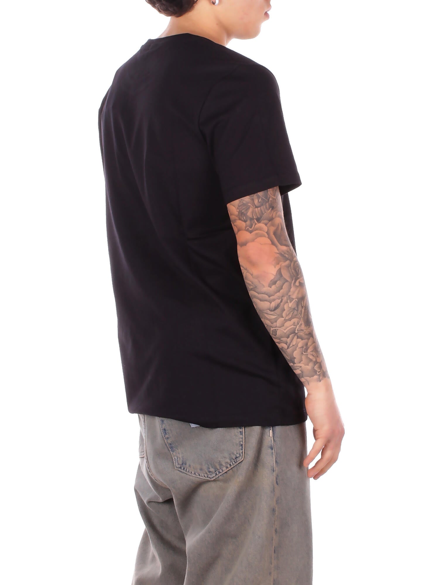 DONDUP Uomo T-shirt US198JF0309U 999 T-shirt regular in jersey coto Nero