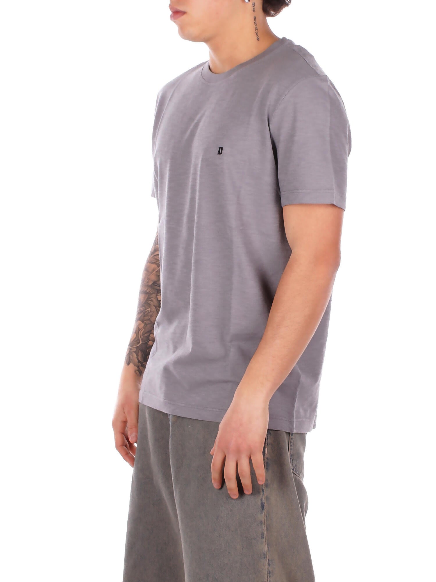 DONDUP Uomo T-shirt US371JF0195U 965 T-shirt regular in jersey fiam Fume