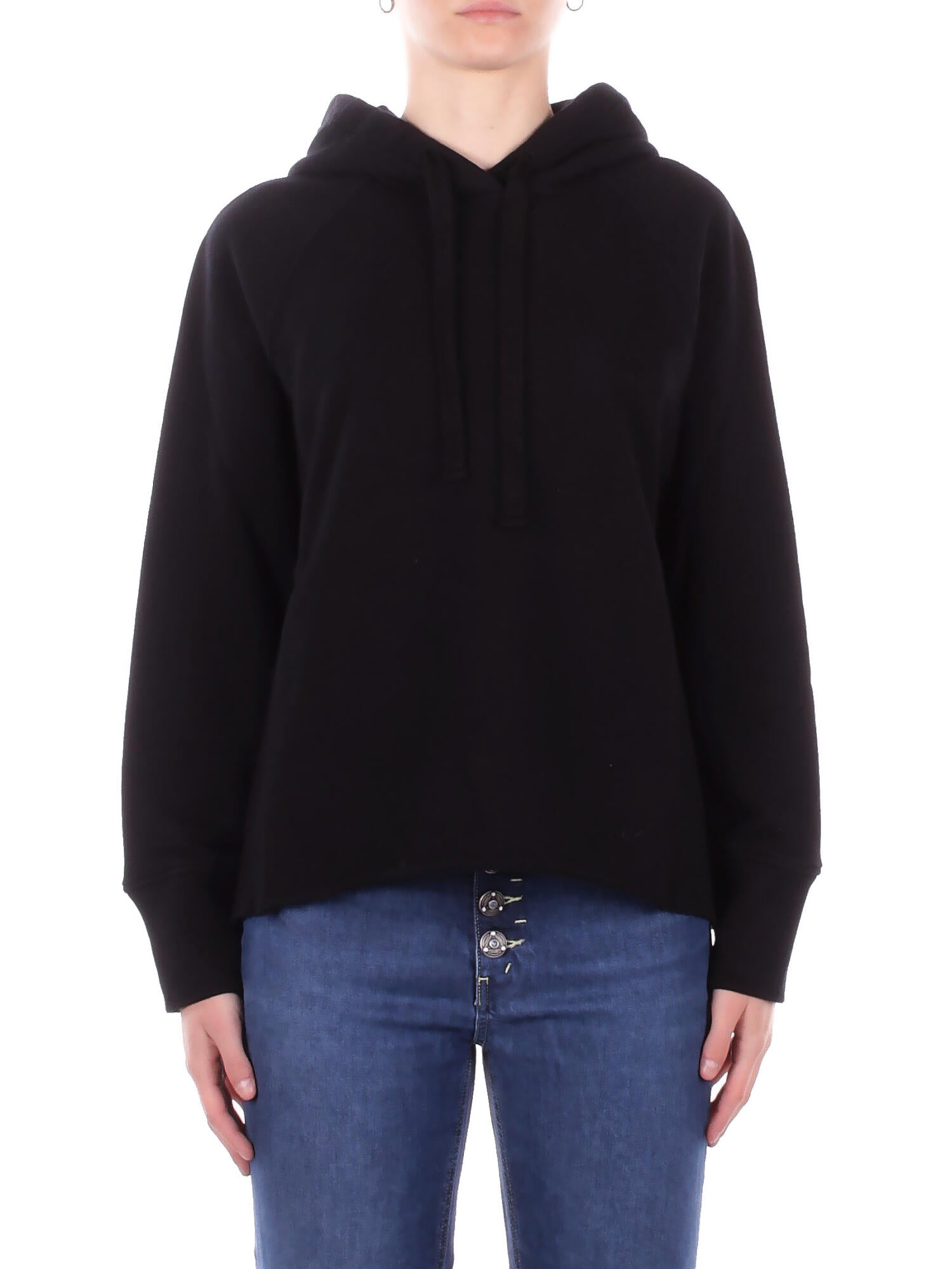 DONDUP Donna Felpa F517KF0254D 999 Felpa regular in felpa Nero