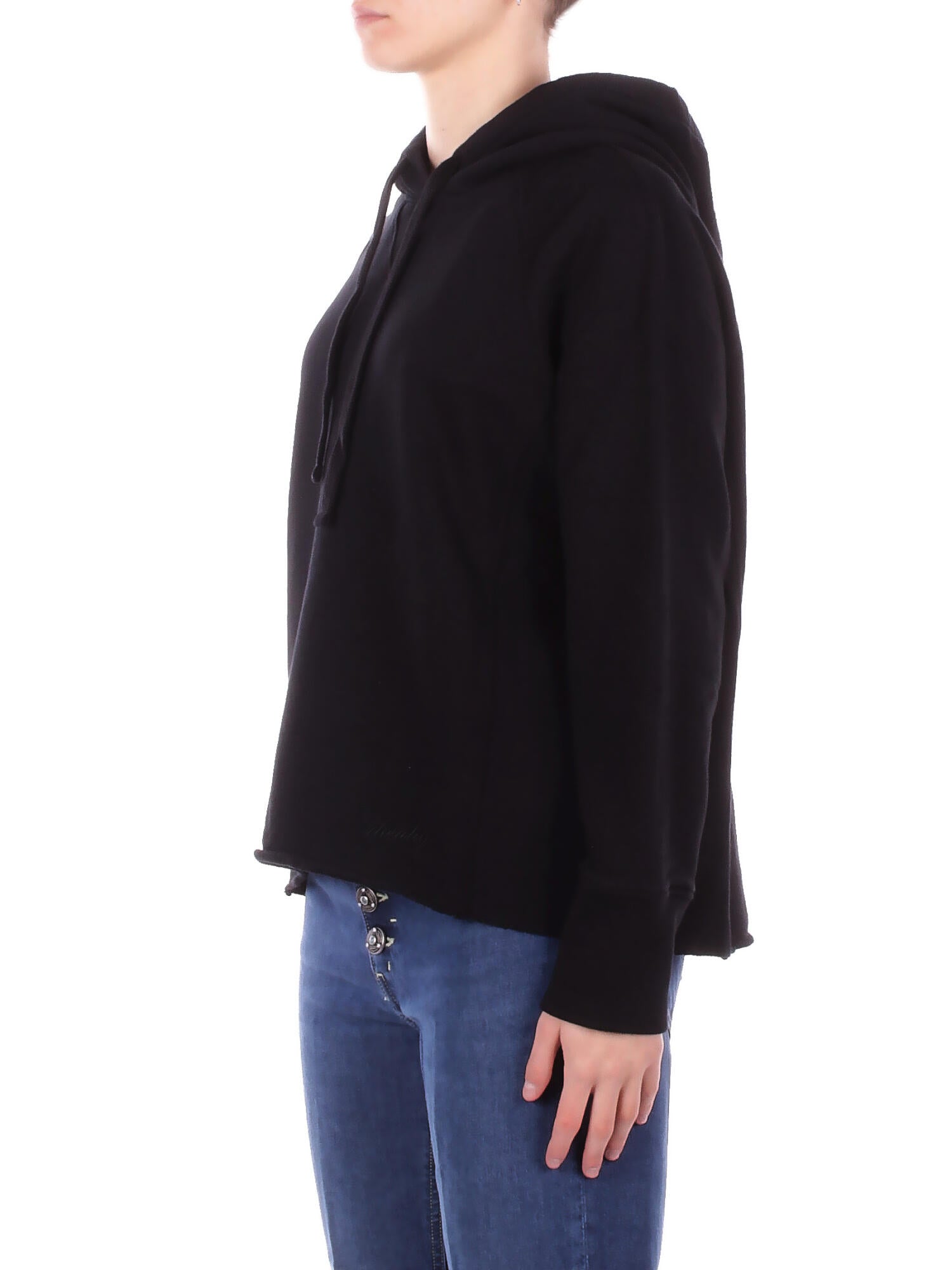 DONDUP Donna Felpa F517KF0254D 999 Felpa regular in felpa Nero