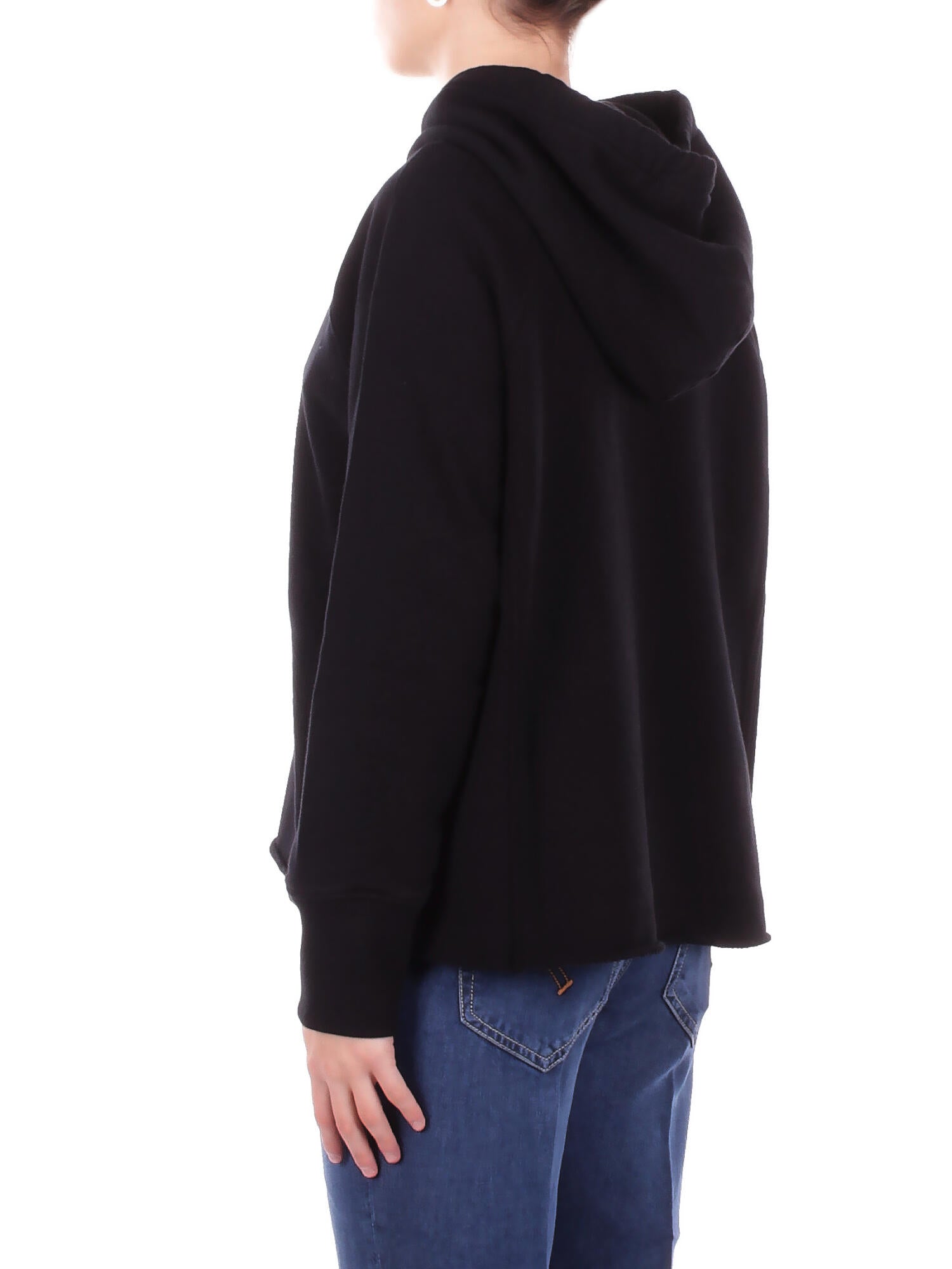 DONDUP Donna Felpa F517KF0254D 999 Felpa regular in felpa Nero