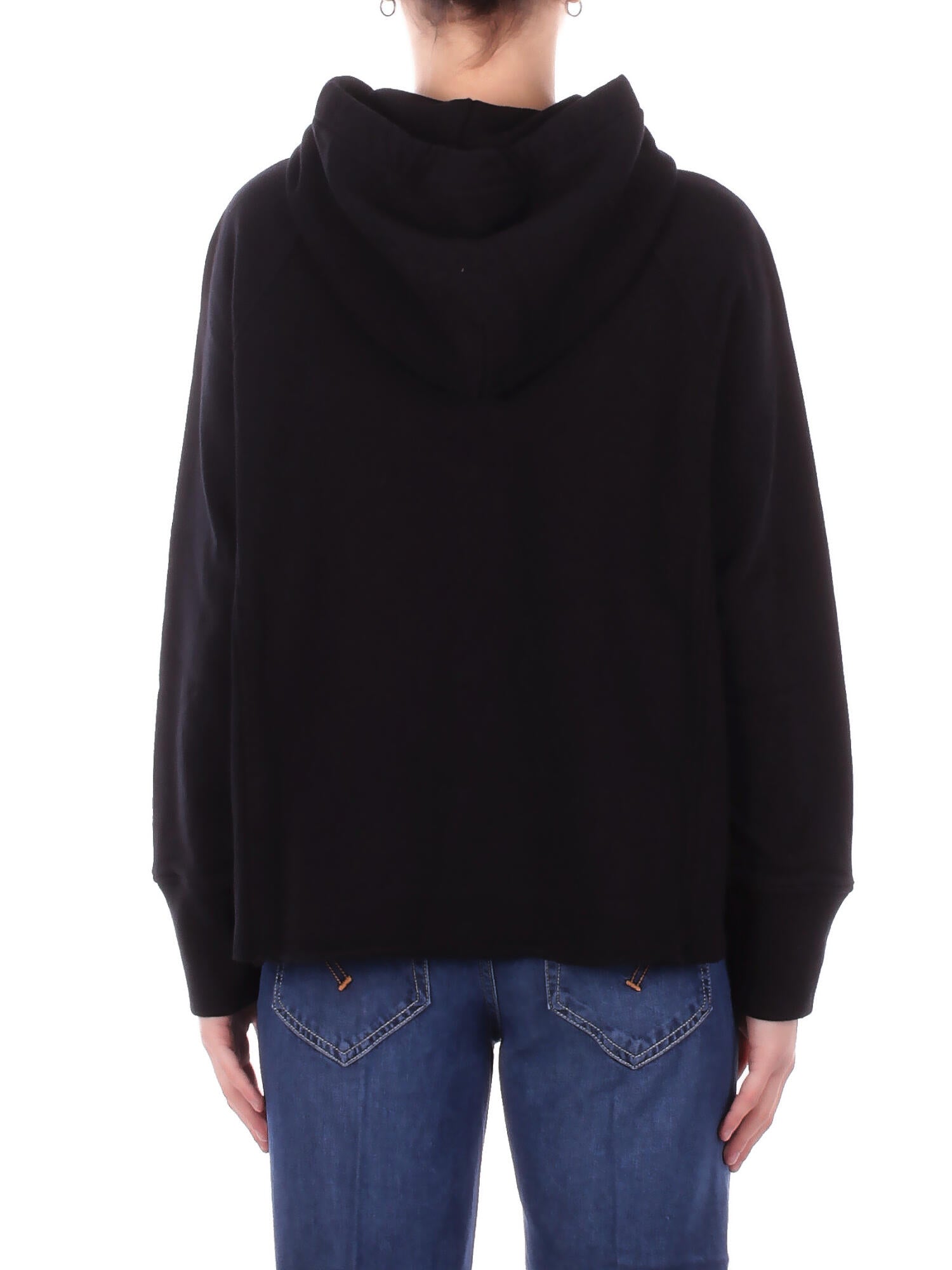 DONDUP Donna Felpa F517KF0254D 999 Felpa regular in felpa Nero